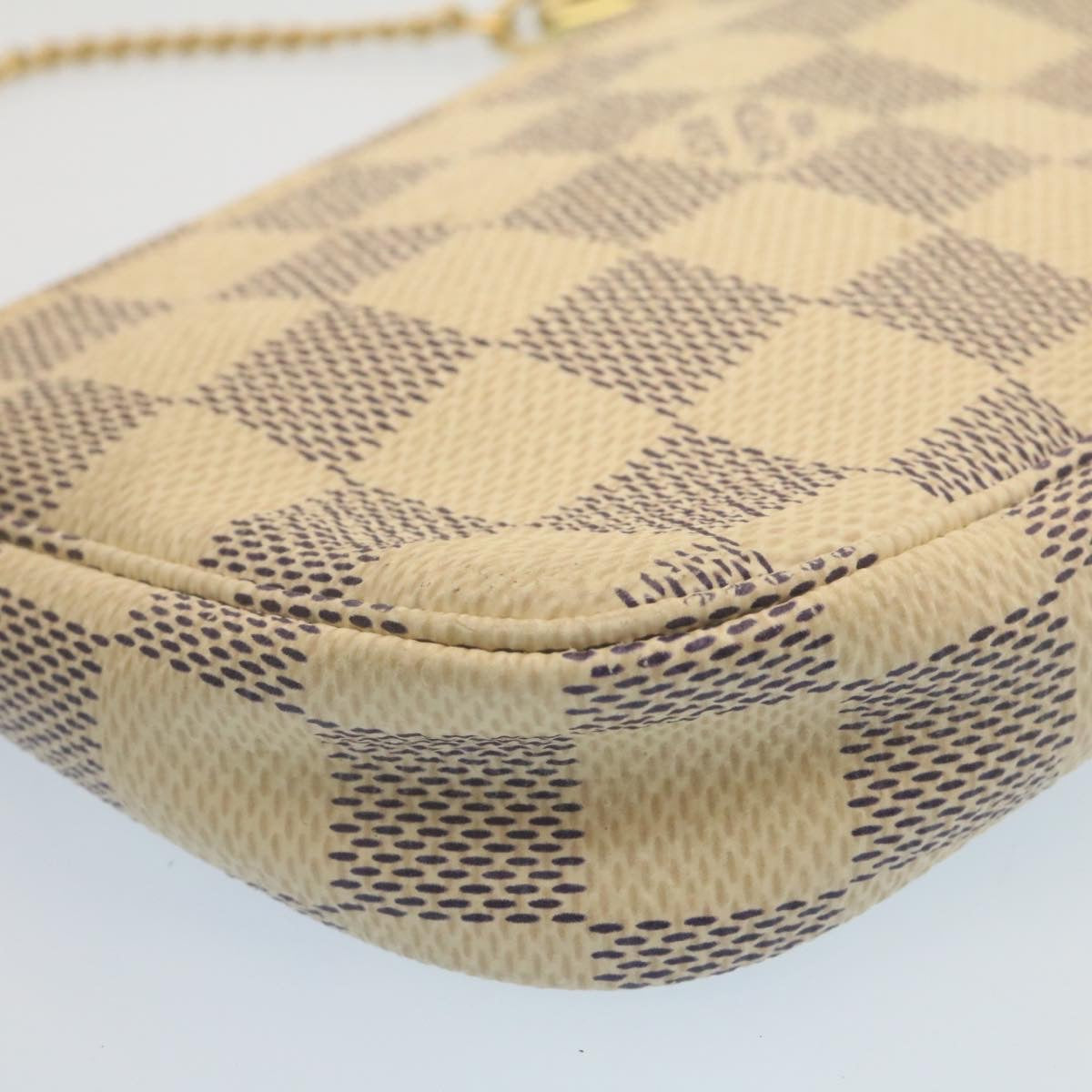 LOUIS VUITTON Damier Azur Mini Pochette Accessoires Pouch N58010 LV Auth am2224g