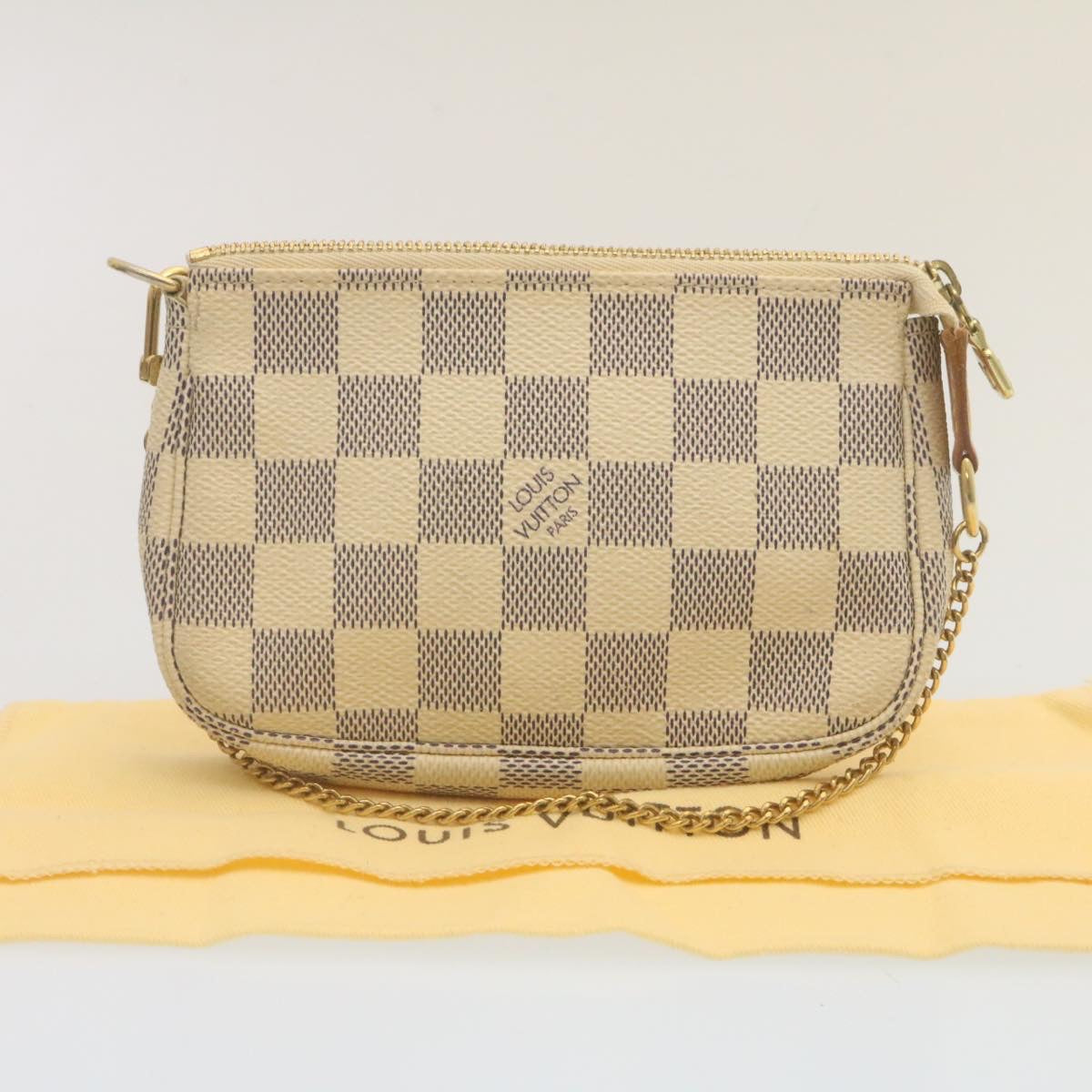 LOUIS VUITTON Damier Azur Mini Pochette Accessoires Pouch N58010 LV Auth am2224g