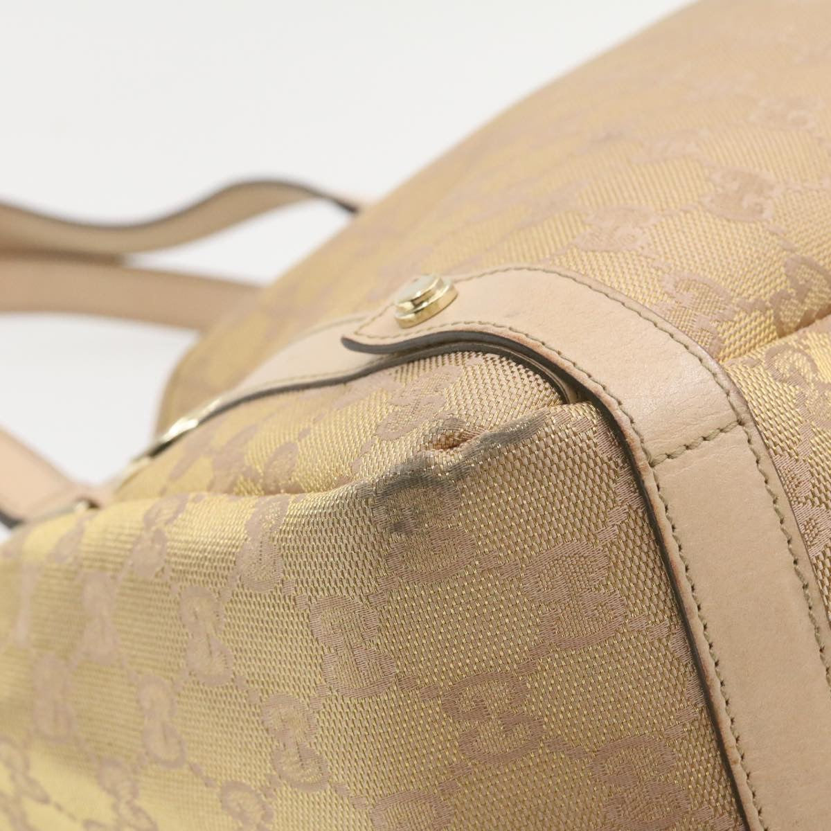 GUCCI GG Canvas Shoulder Bag Nylon Pink Gold  am427g