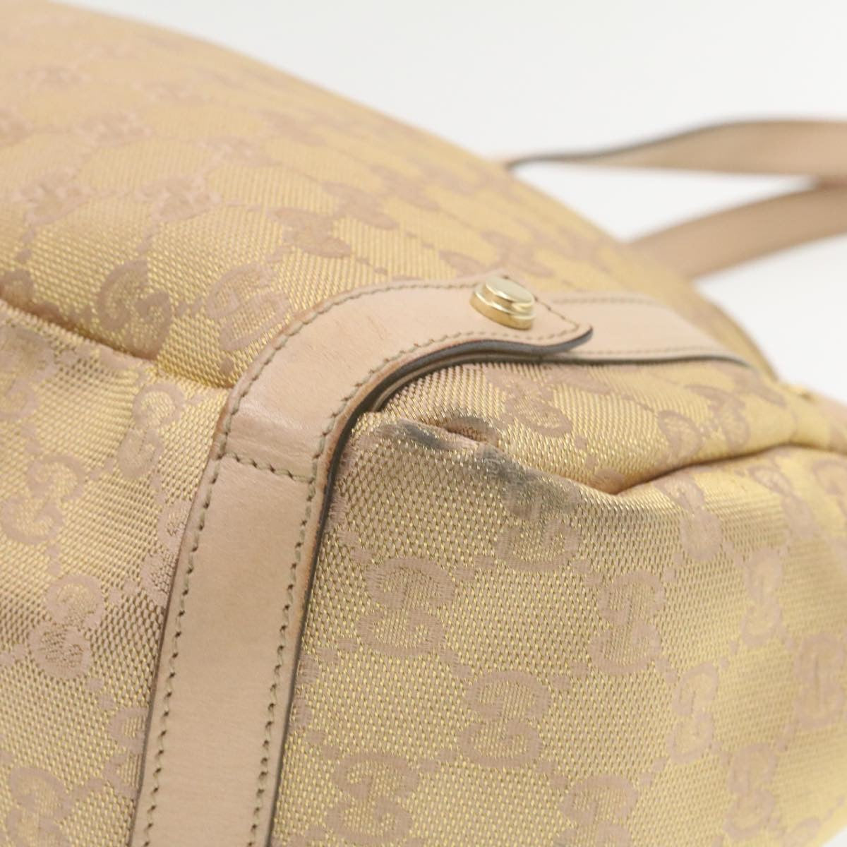 GUCCI GG Canvas Shoulder Bag Nylon Pink Gold  am427g
