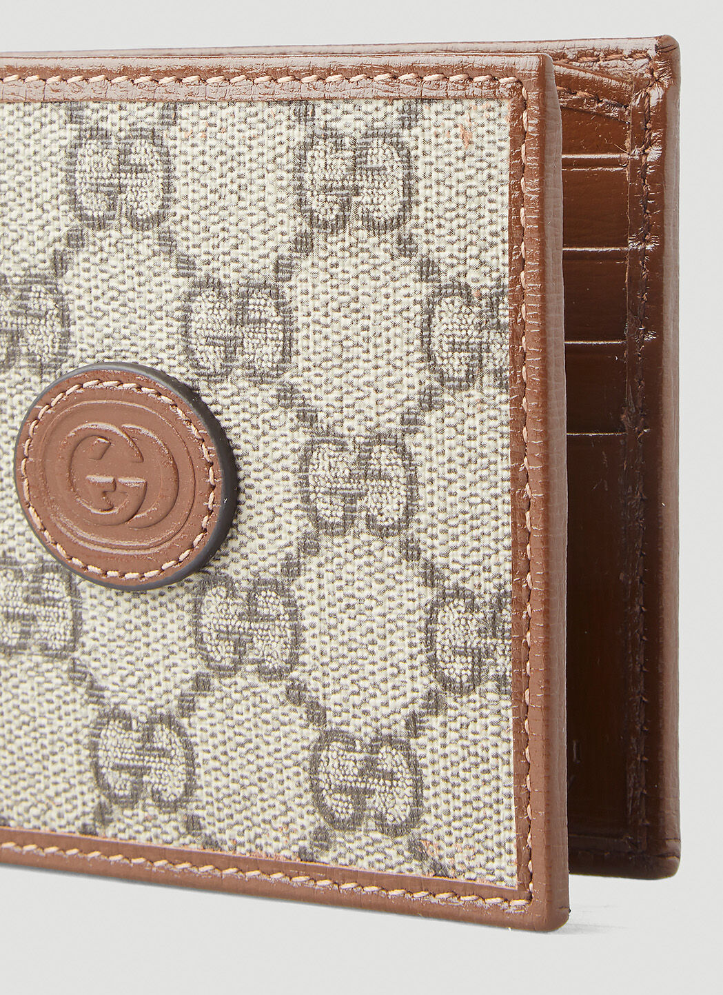 Gucci Men Gg Logo Patch Supreme Wallet