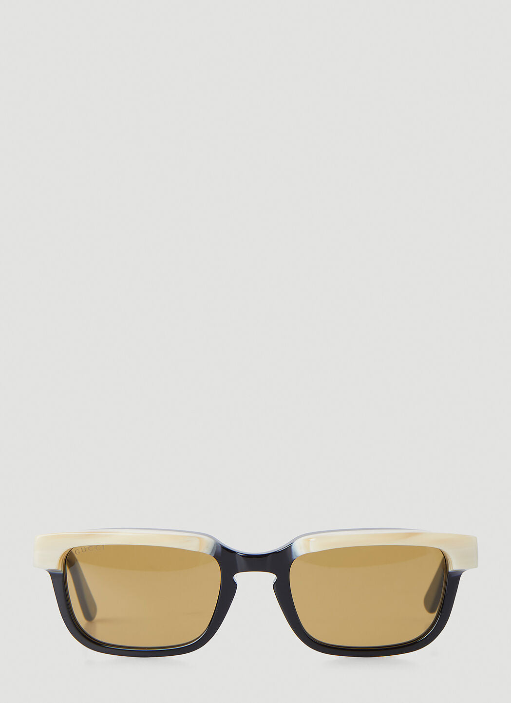 Gucci Men Contrast Trims Rectangular Sunglasses