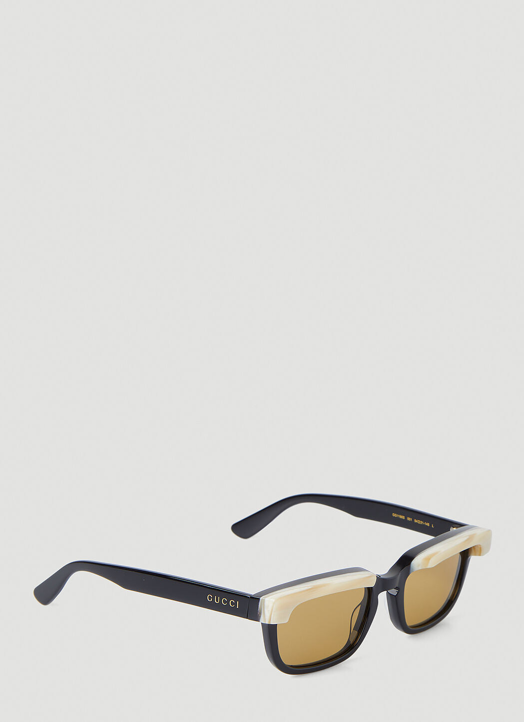 Gucci Men Contrast Trims Rectangular Sunglasses