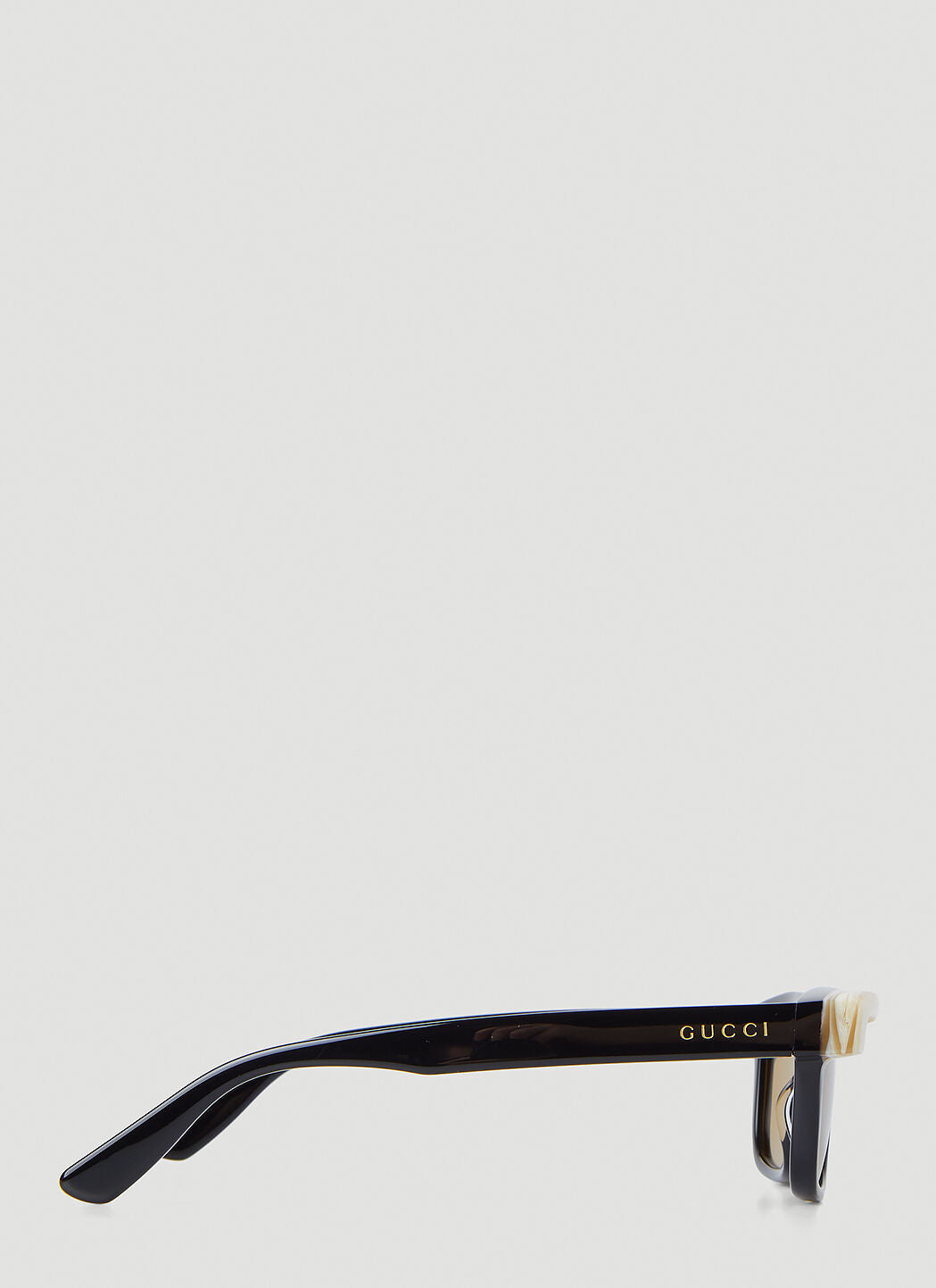 Gucci Men Contrast Trims Rectangular Sunglasses