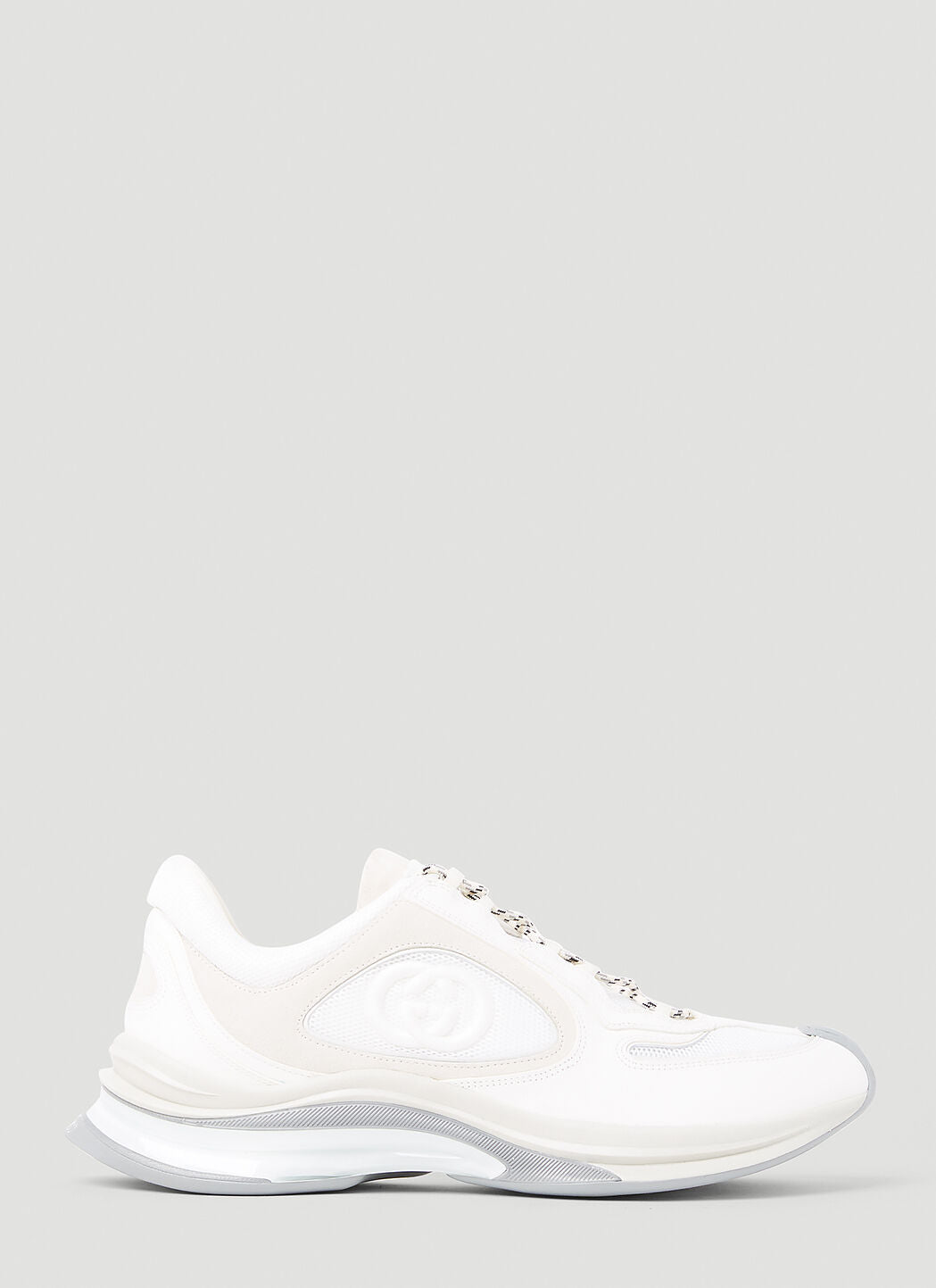 Gucci Men Suede Run Logo Embossed Sneakers