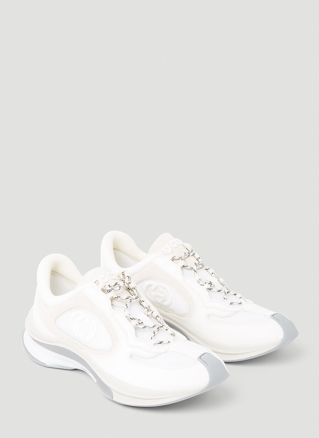 Gucci Men Suede Run Logo Embossed Sneakers