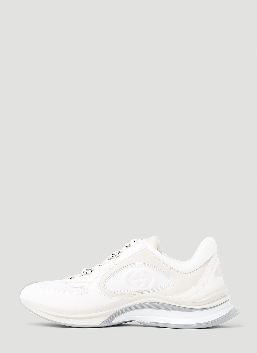 Gucci Men Suede Run Logo Embossed Sneakers