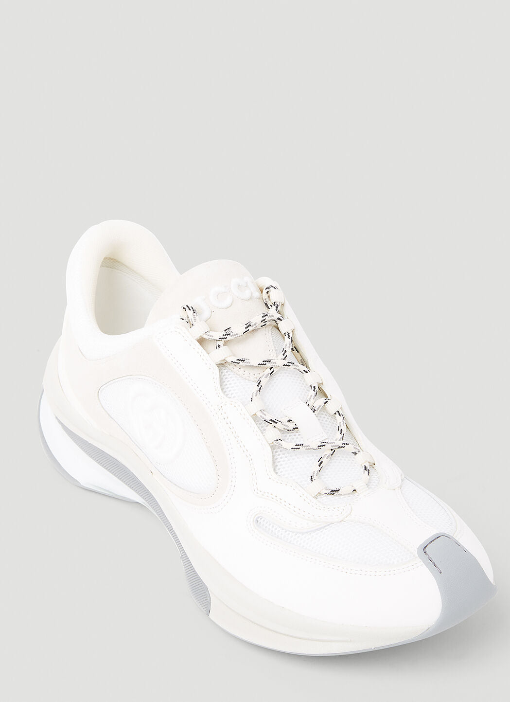 Gucci Men Suede Run Logo Embossed Sneakers