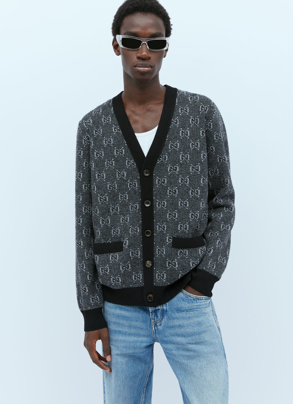 Gucci Men Wool Cashmere Hooded Sweater