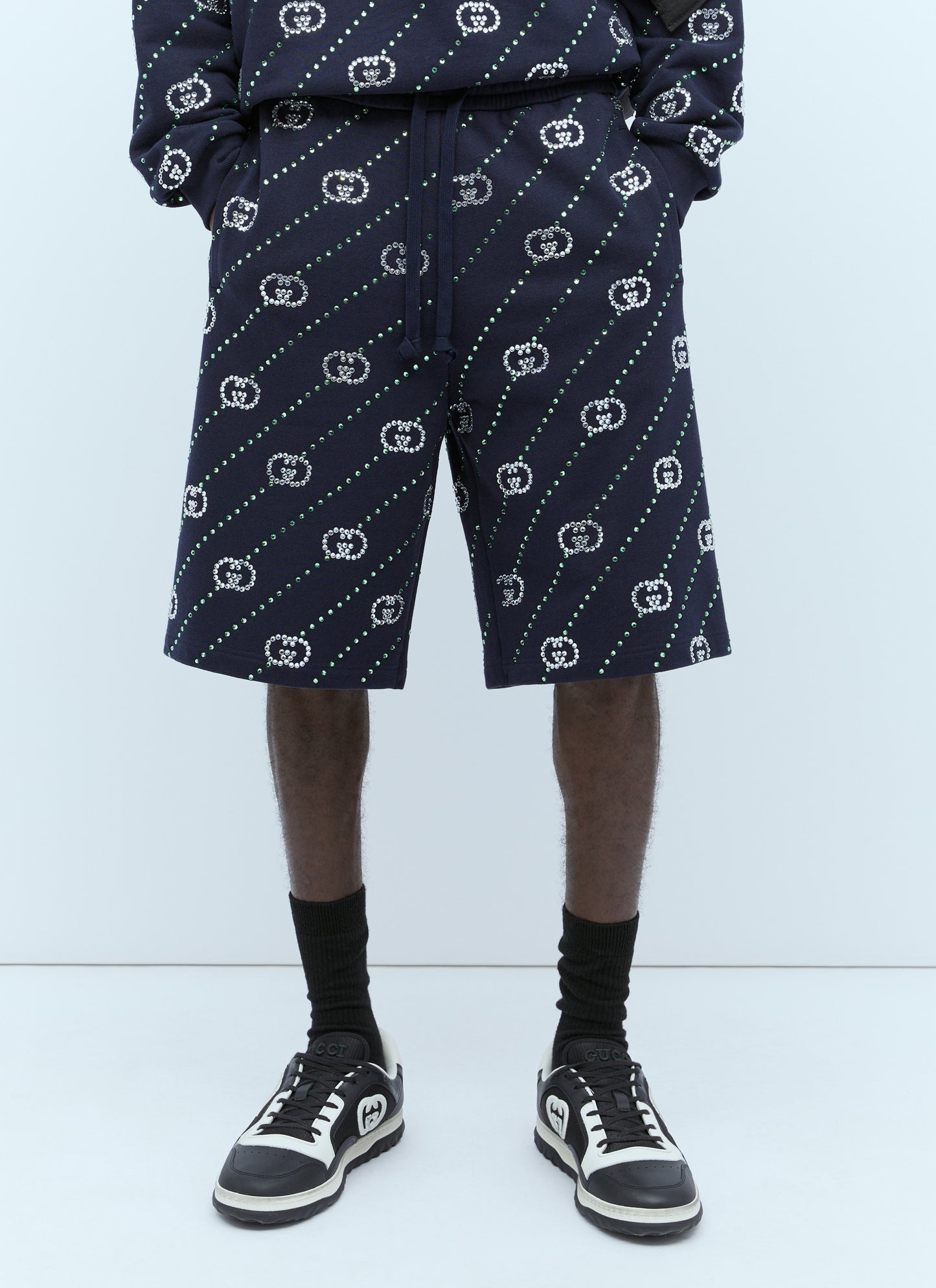 Gucci Men Crystal Interlocking G Shorts