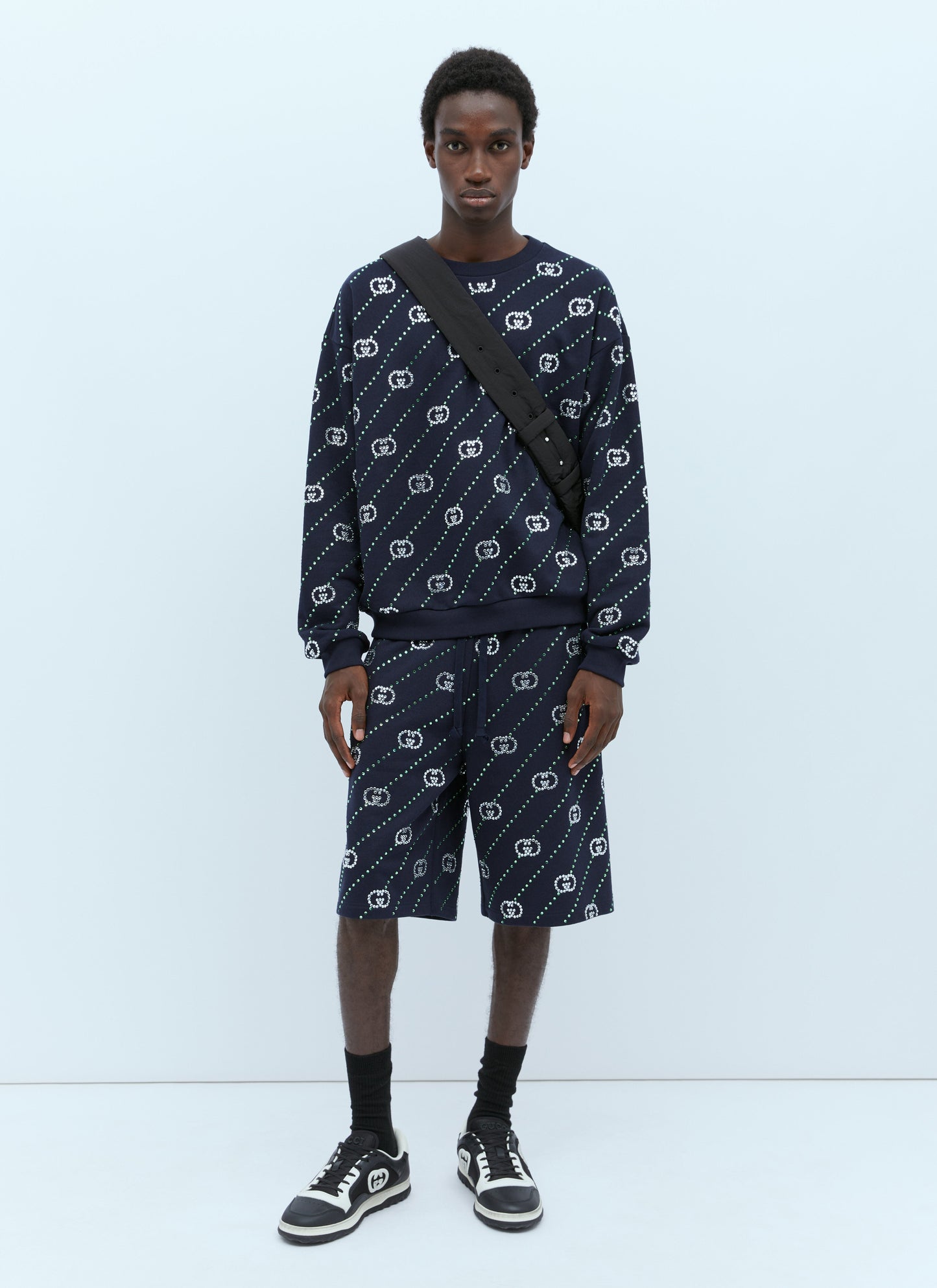 Gucci Men Crystal Interlocking G Shorts