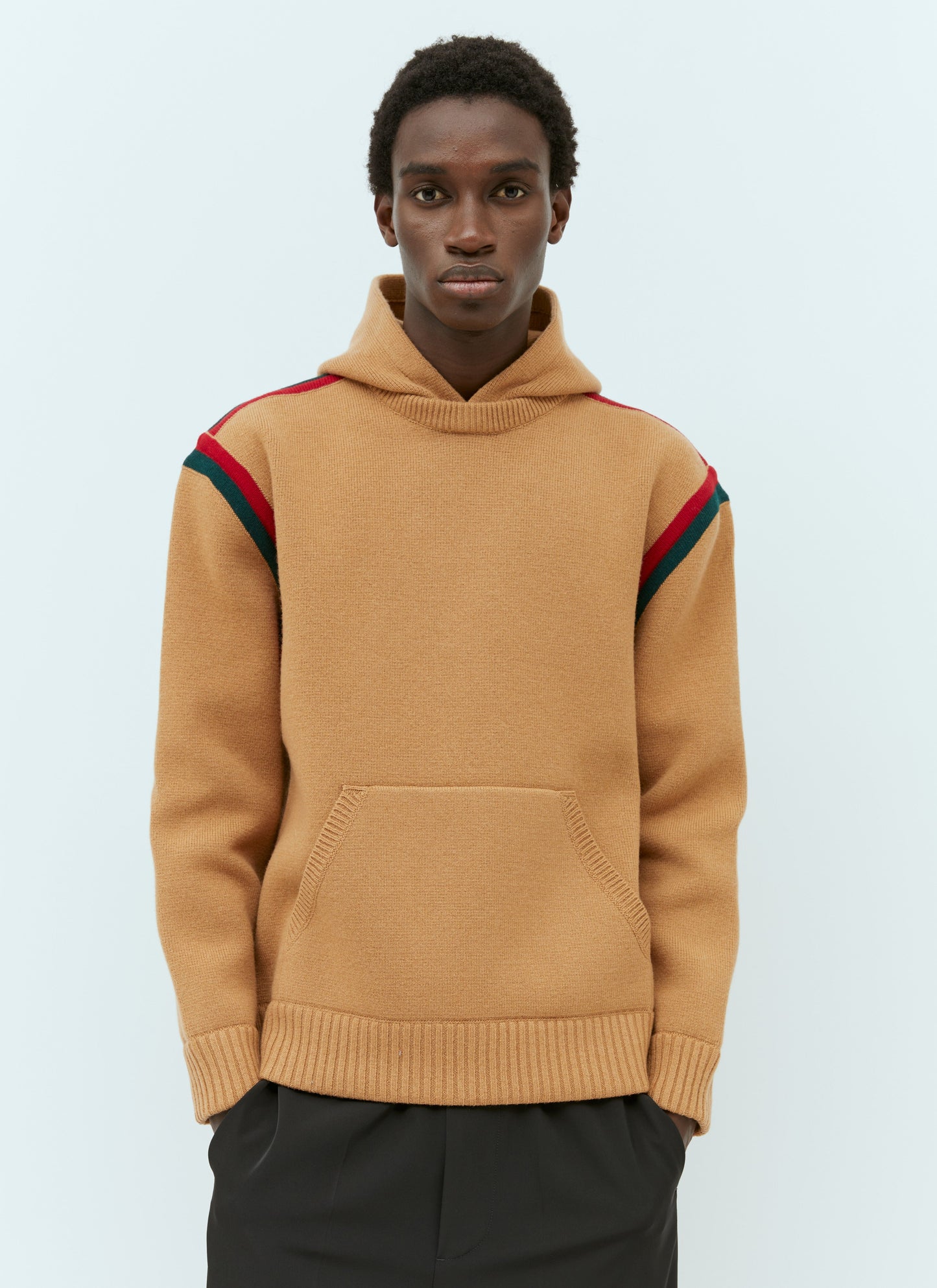 Gucci Men Wool Knit Hooded Sweatshirt