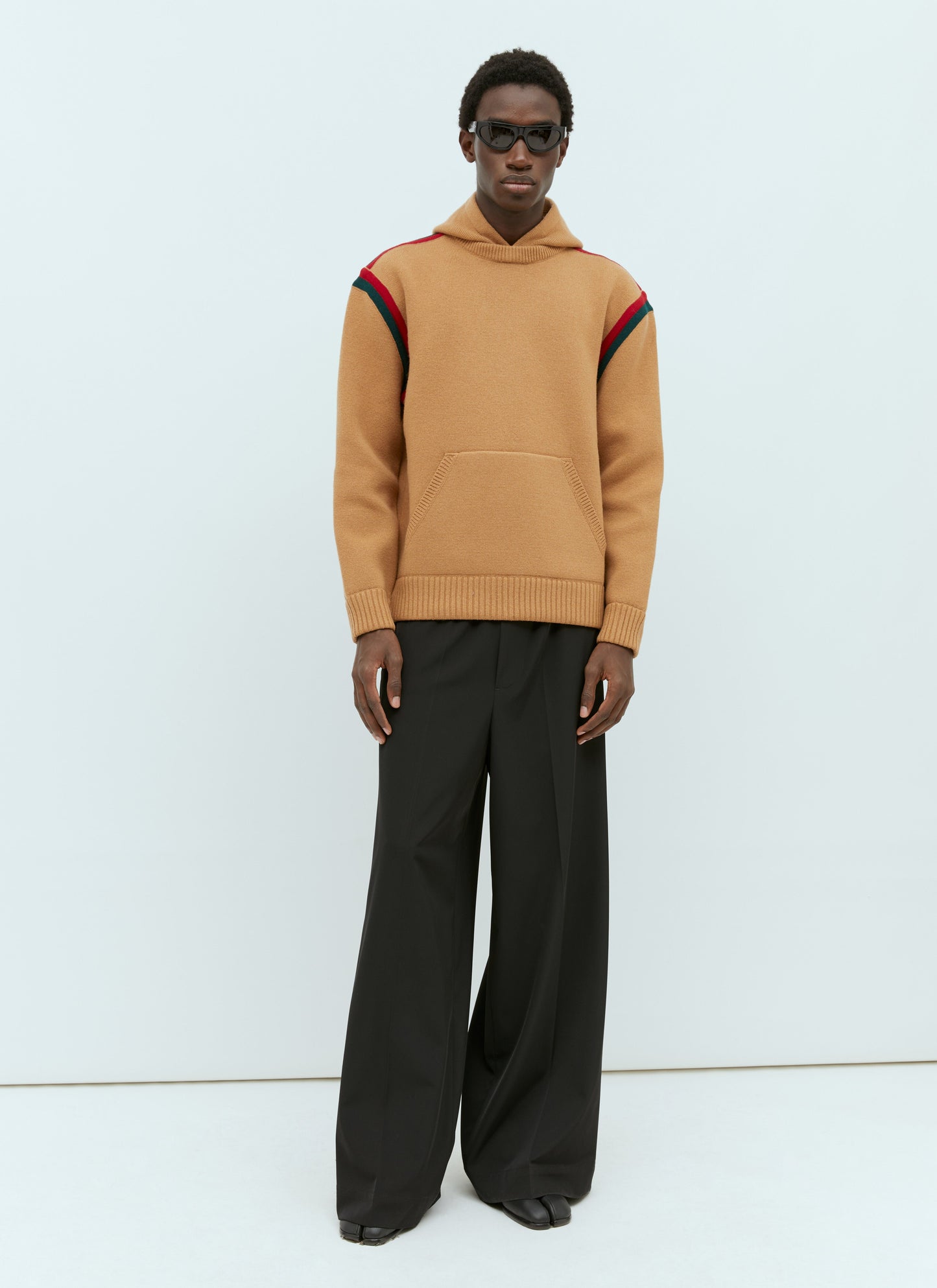 Gucci Men Wool Knit Hooded Sweatshirt