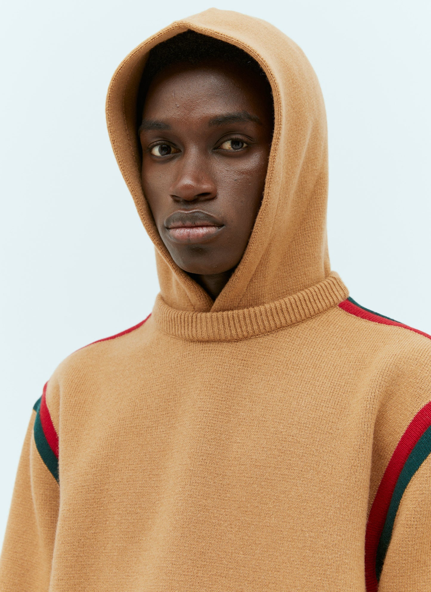 Gucci Men Wool Knit Hooded Sweatshirt