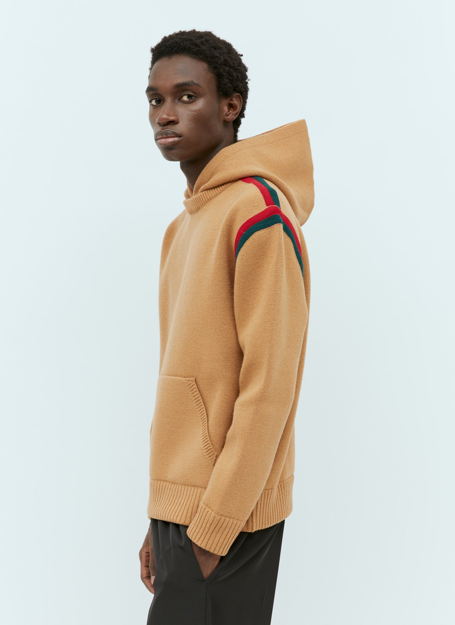 Gucci Men Wool Knit Hooded Sweatshirt
