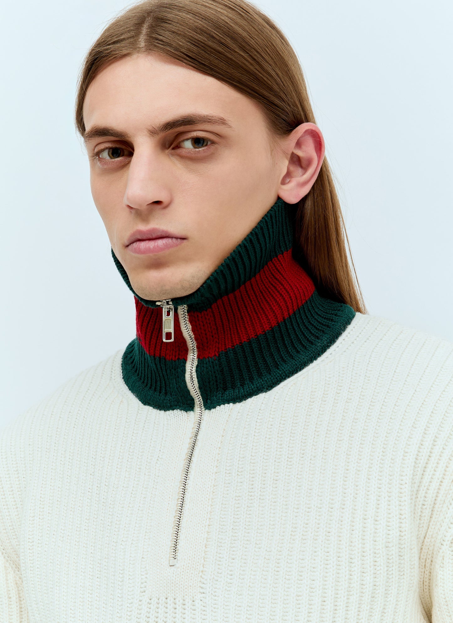 Gucci Men Wool Knit Web Sweater