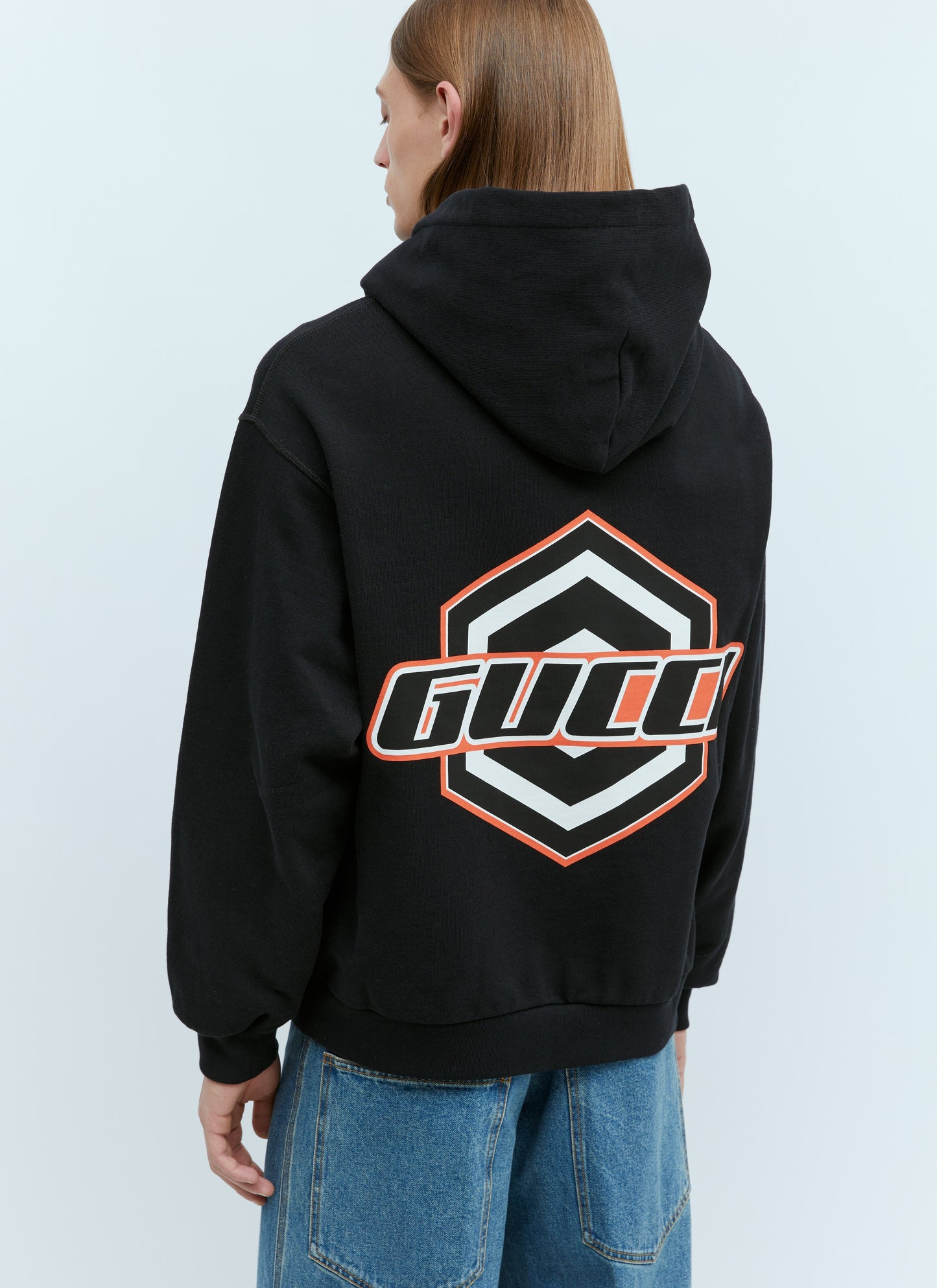 Gucci Men Logo Applique Hooded Sweatshirt