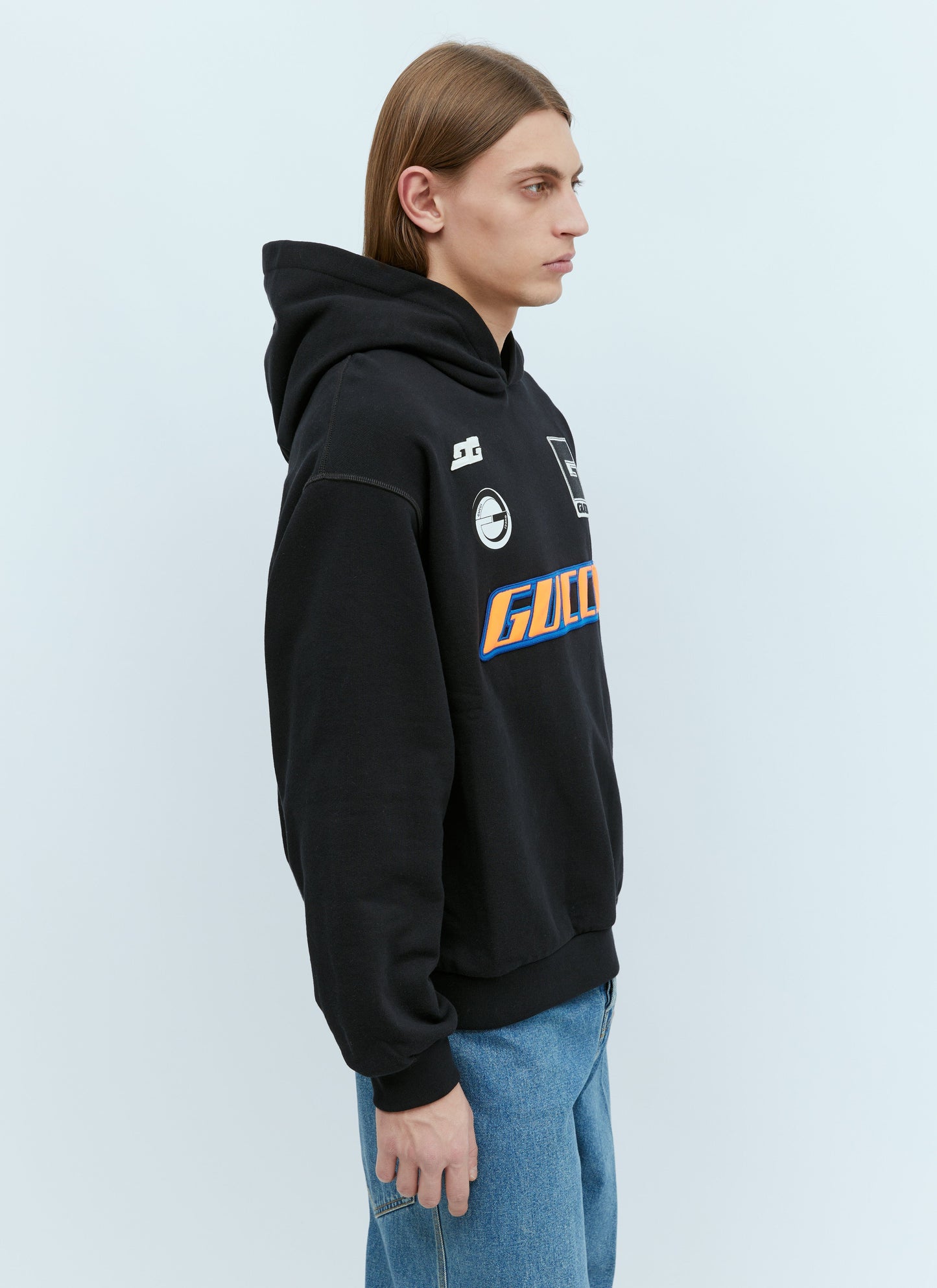 Gucci Men Logo Applique Hooded Sweatshirt