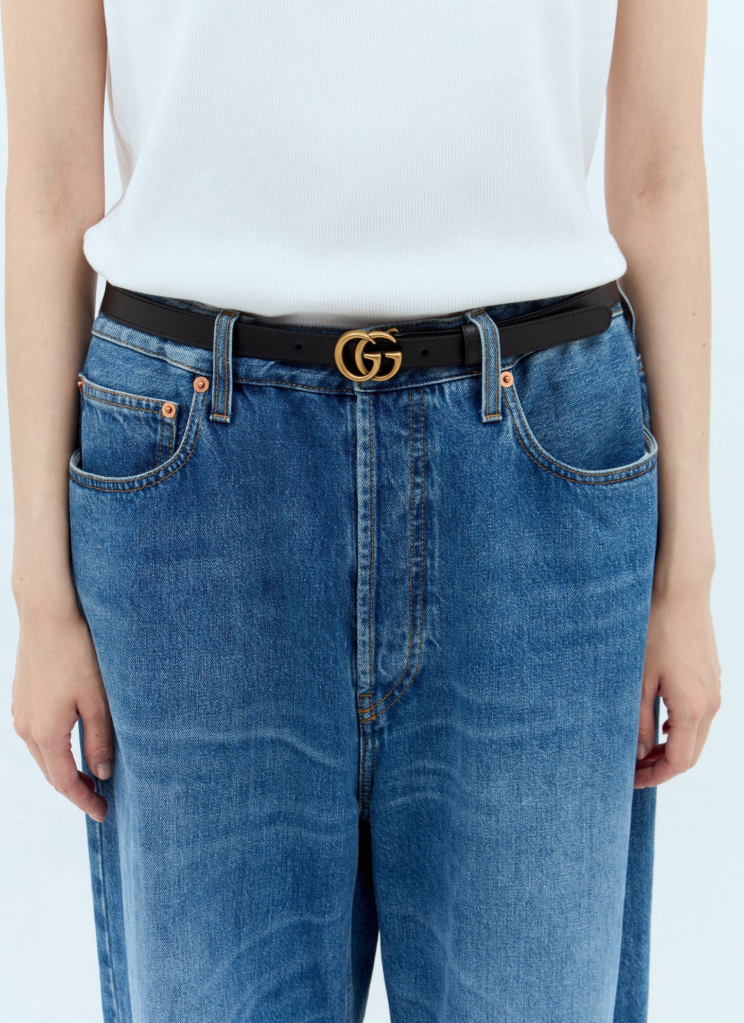 Gucci Women Gg Marmont Thin Belt