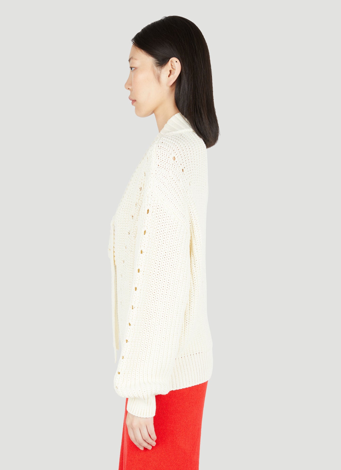 Gucci Women Lace-Up Knit Sweater