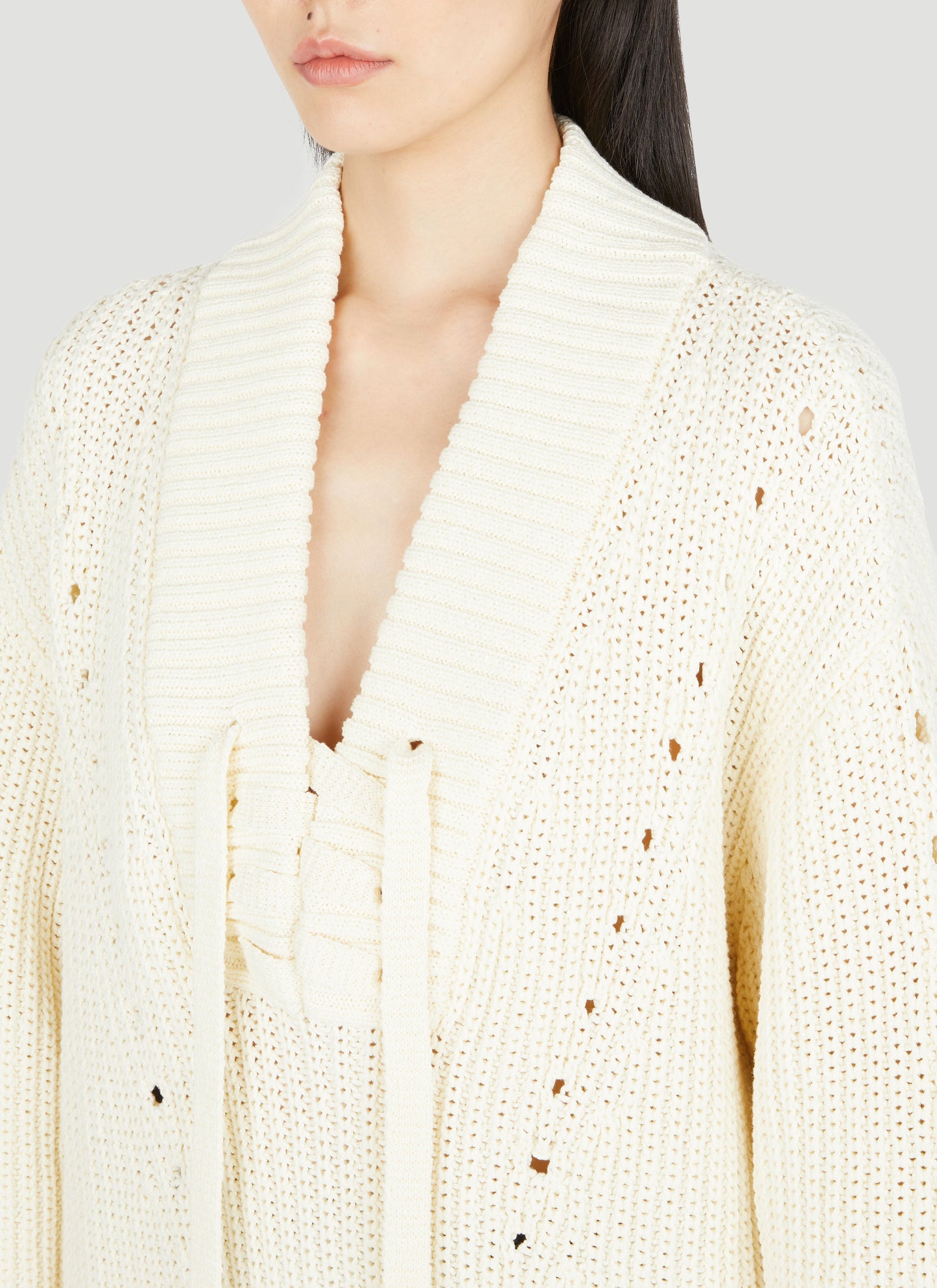 Gucci Women Lace-Up Knit Sweater