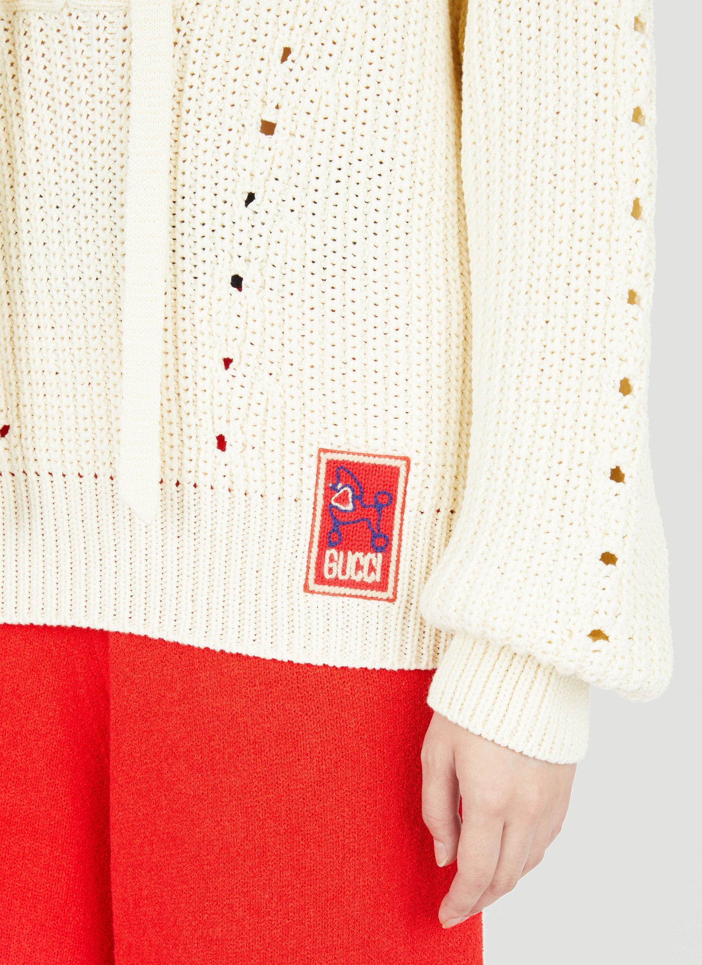 Gucci Women Lace-Up Knit Sweater