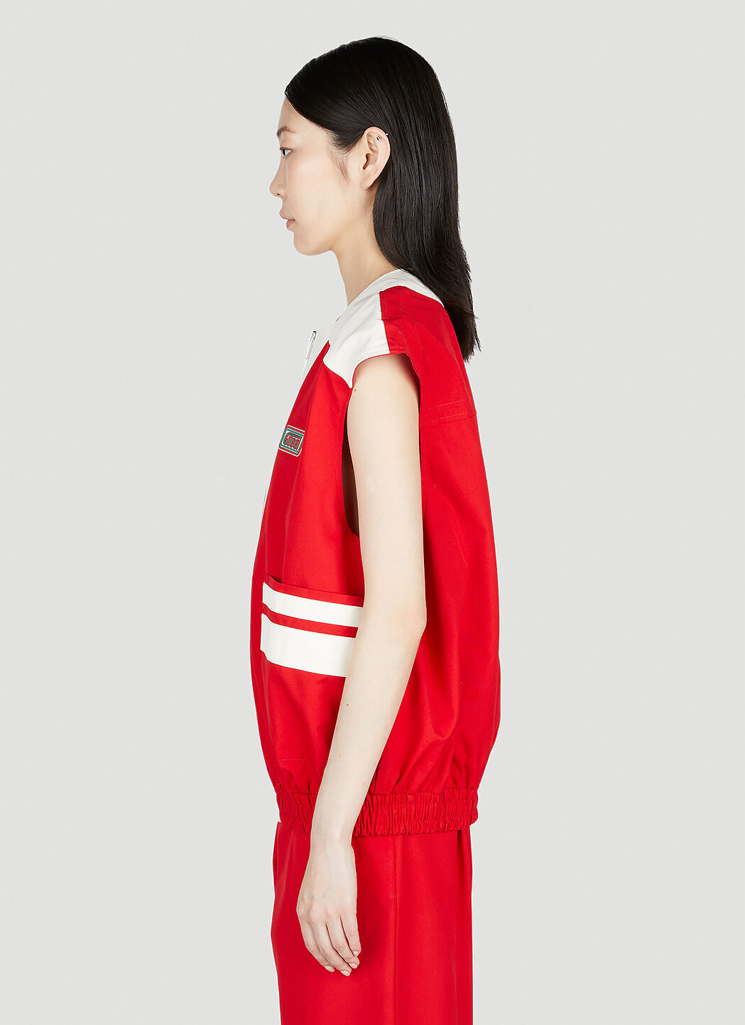 Gucci Women Logo Patch Gilet Track Jacket