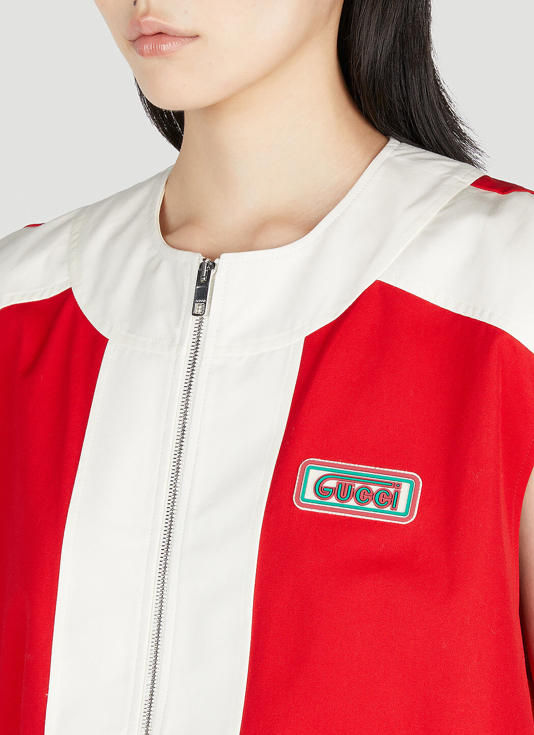 Gucci Women Logo Patch Gilet Track Jacket