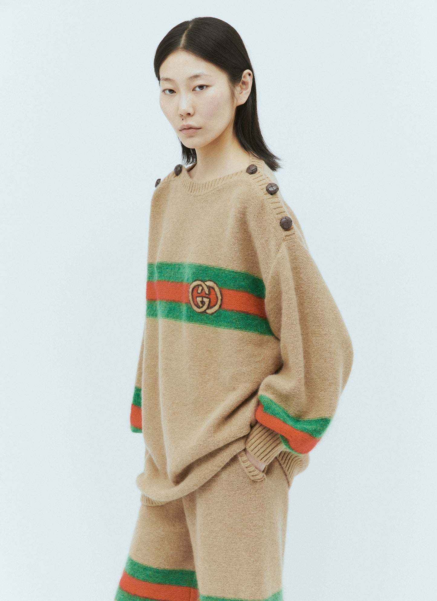 Gucci Women Interlocking Gg Wool Mohair Sweater