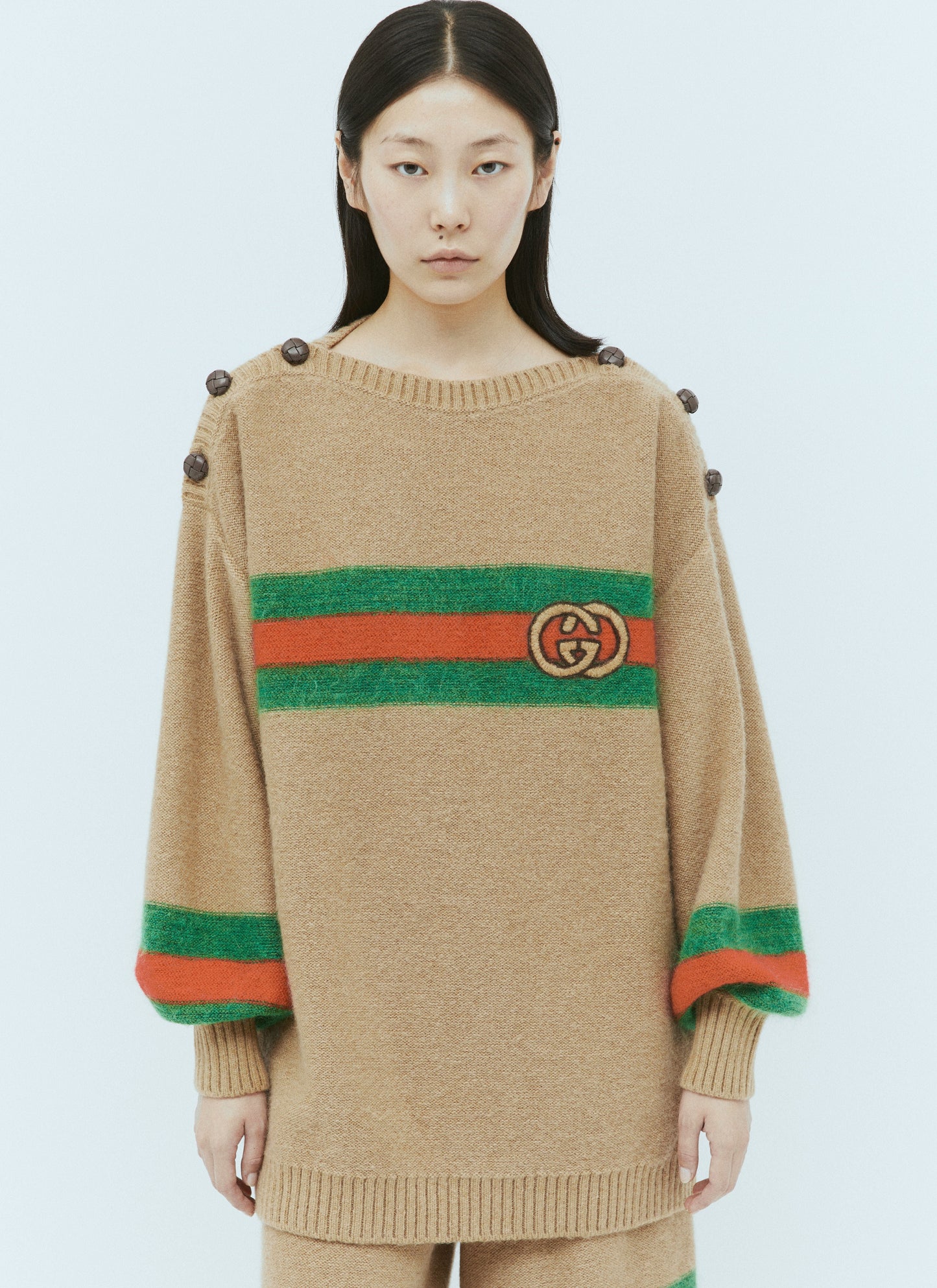 Gucci Women Interlocking Gg Wool Mohair Sweater