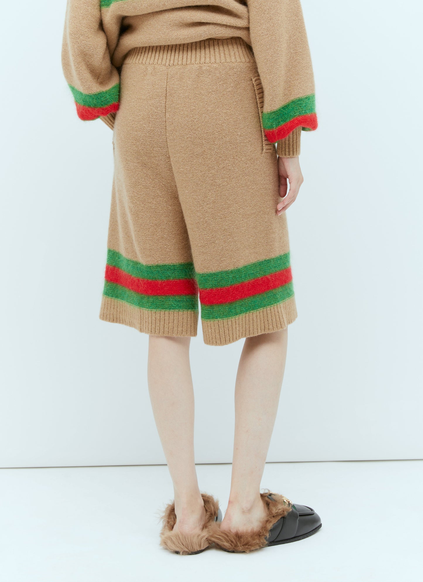 Gucci Women Interlocking Gg Wool Mohair Bermuda Shorts