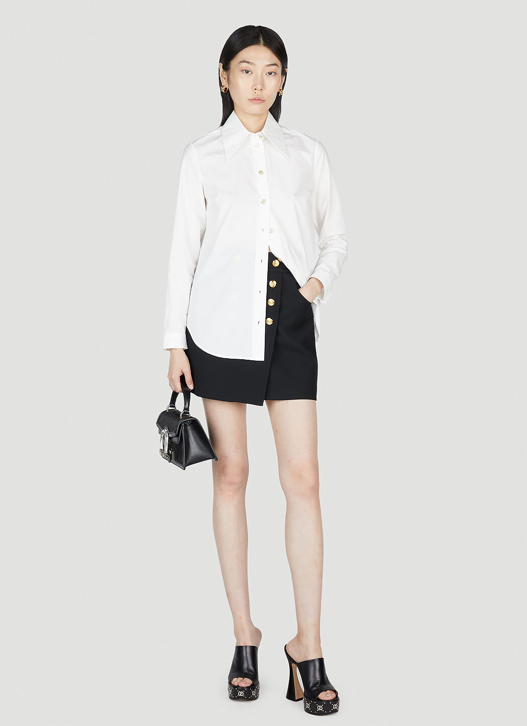 Gucci Women Point Collar Shirt