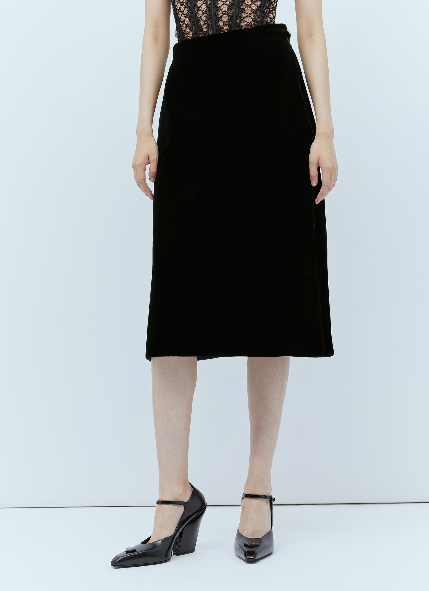 Gucci Women Velvet A-Line Skirt