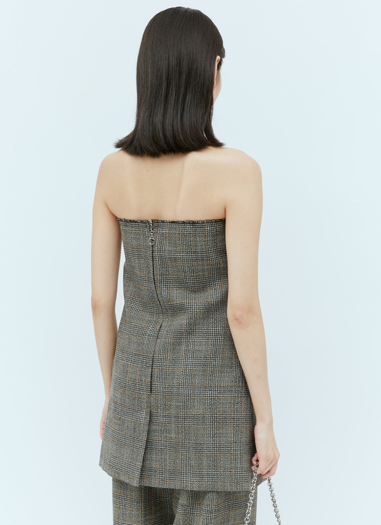 Gucci Women Prince Of Wales Wool Mini Dress