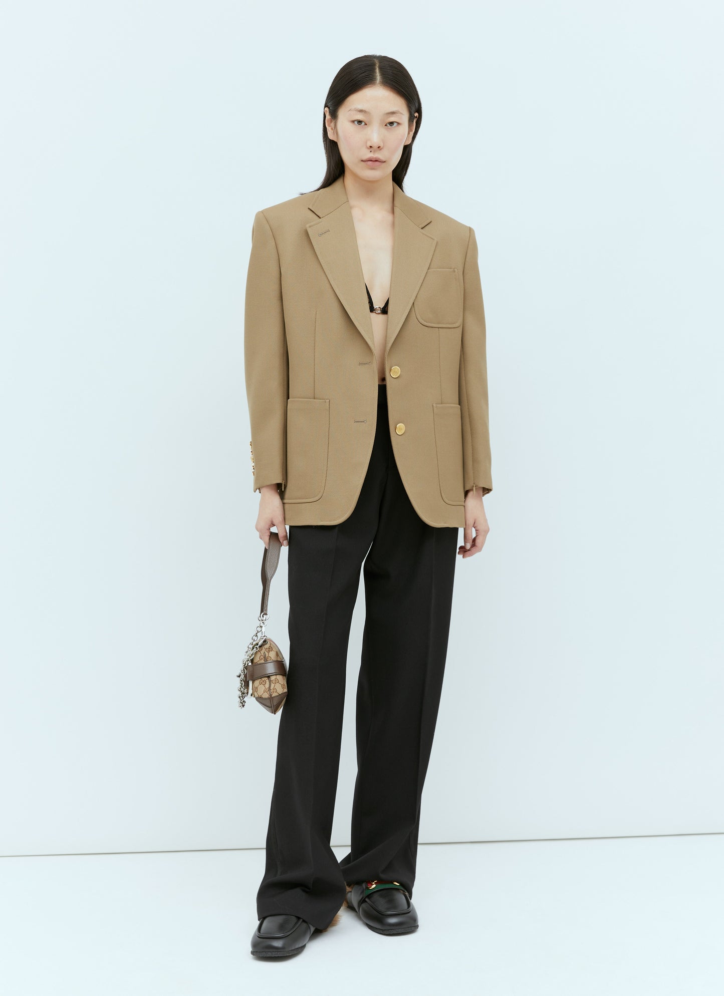 Gucci Women Horsebit Wool Blazer