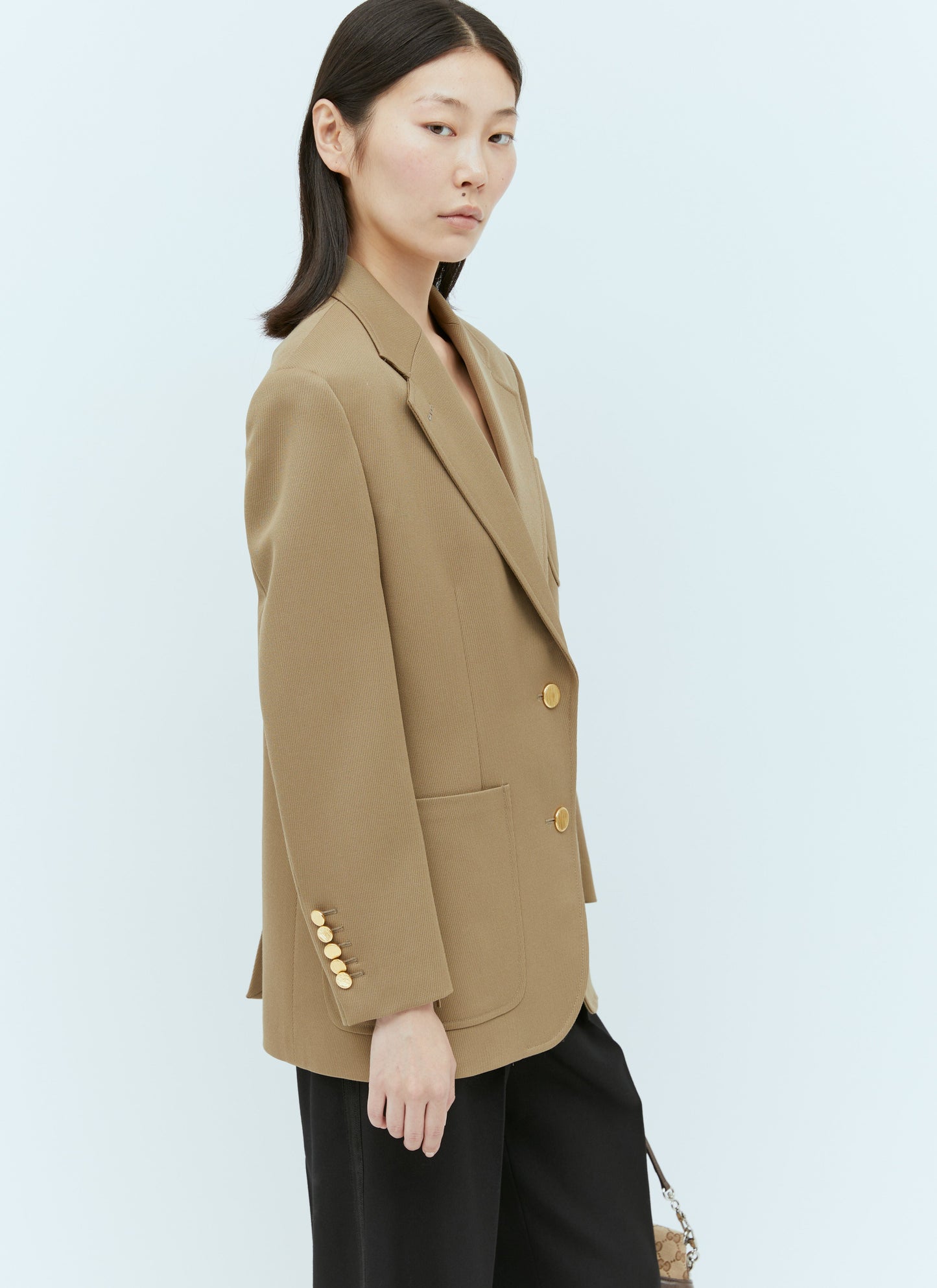 Gucci Women Horsebit Wool Blazer
