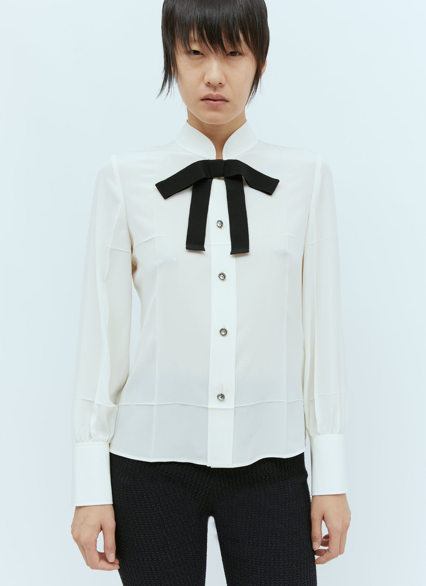 Gucci Women Crystal Buttons Shirt
