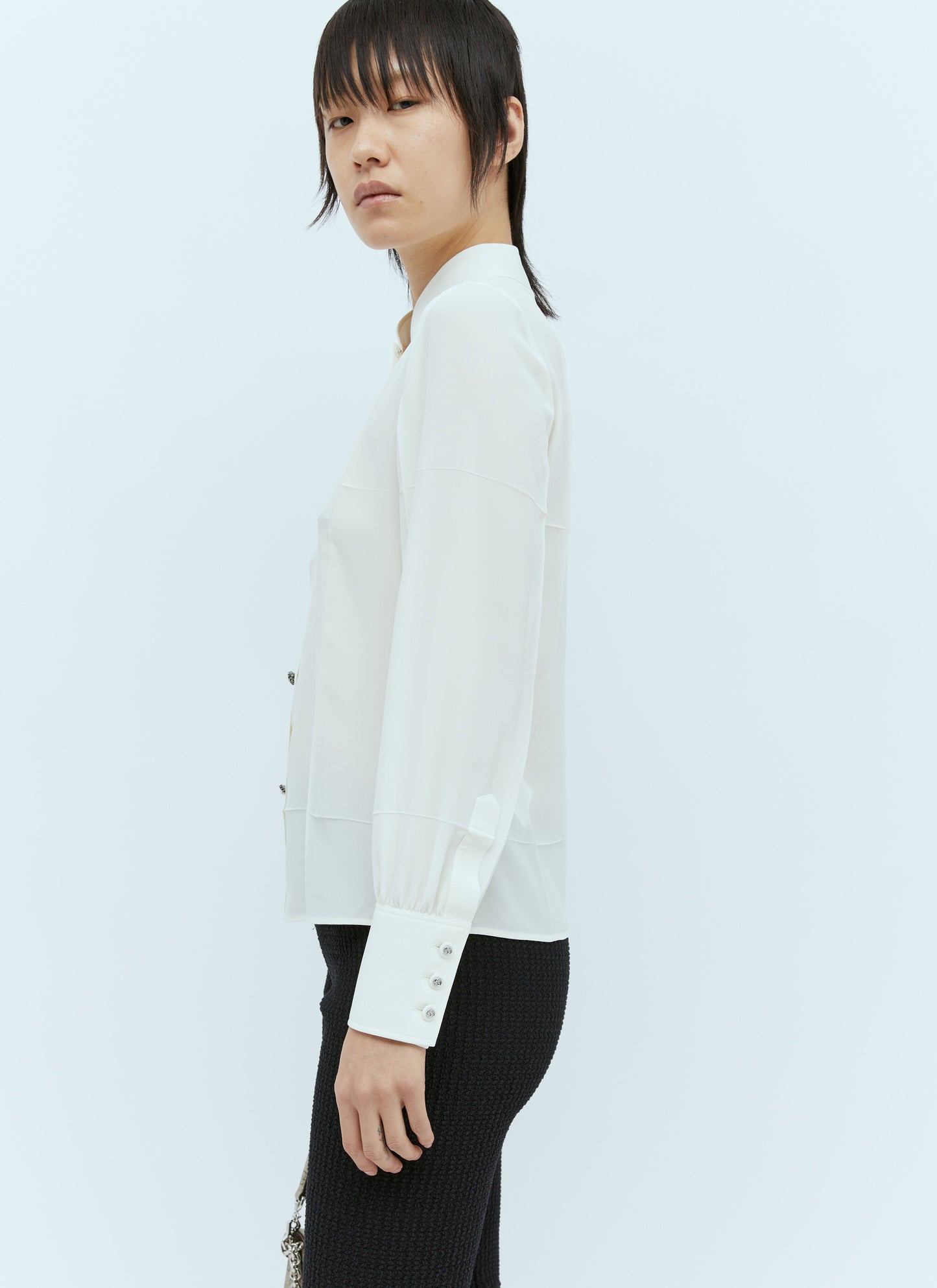 Gucci Women Crystal Buttons Shirt