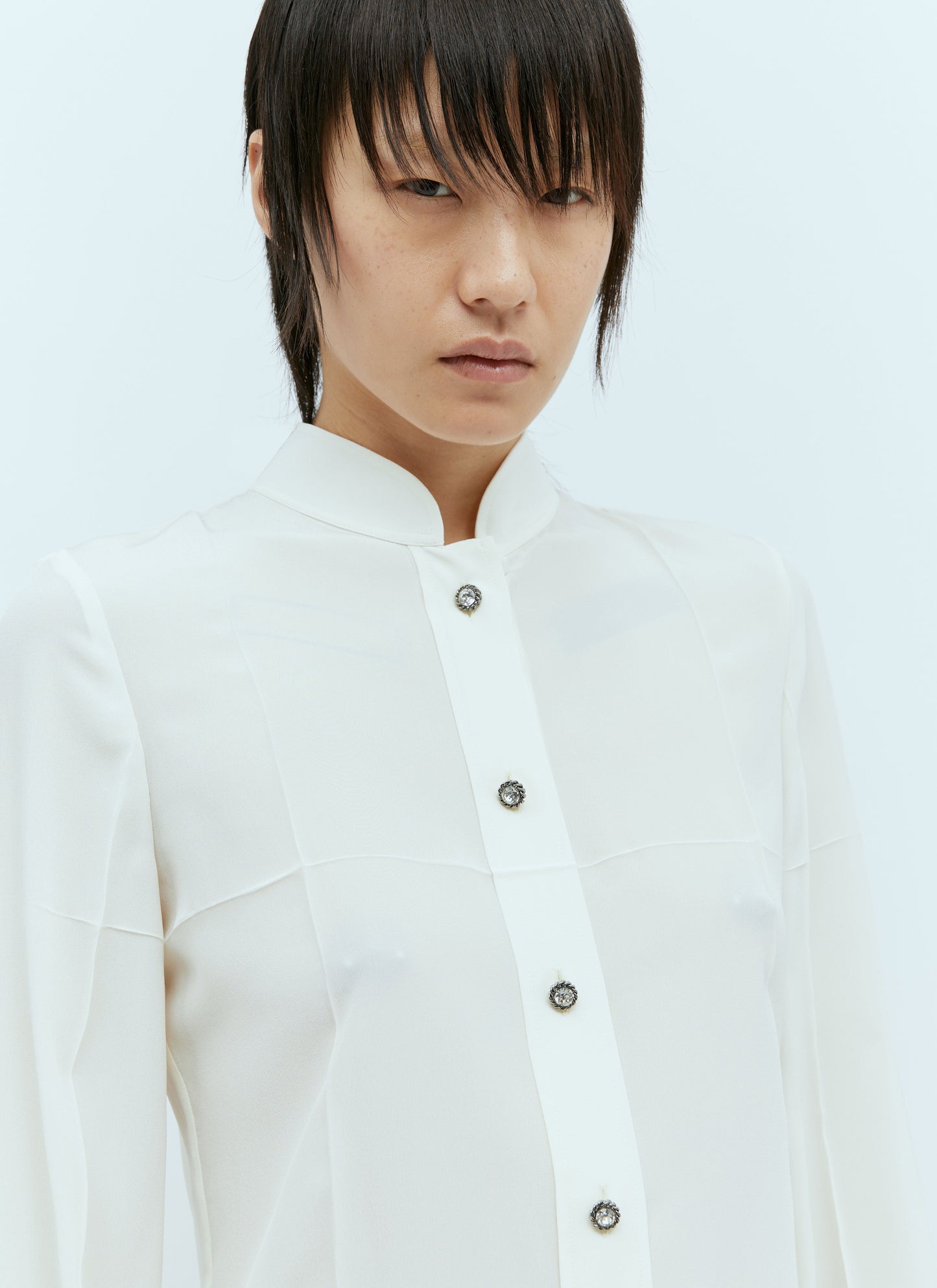 Gucci Women Crystal Buttons Shirt