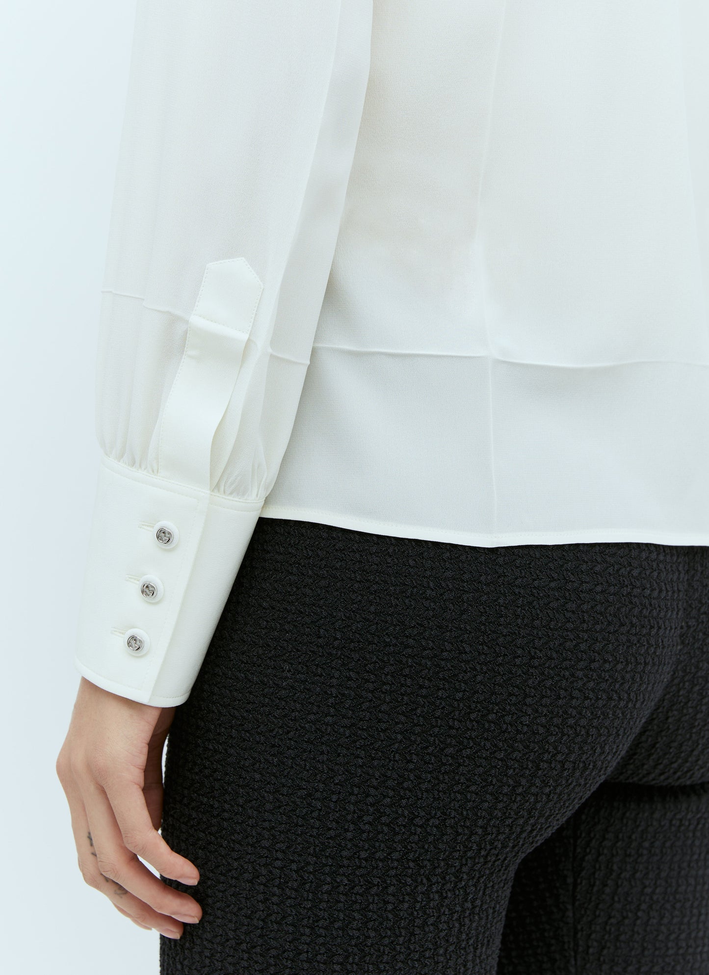 Gucci Women Crystal Buttons Shirt