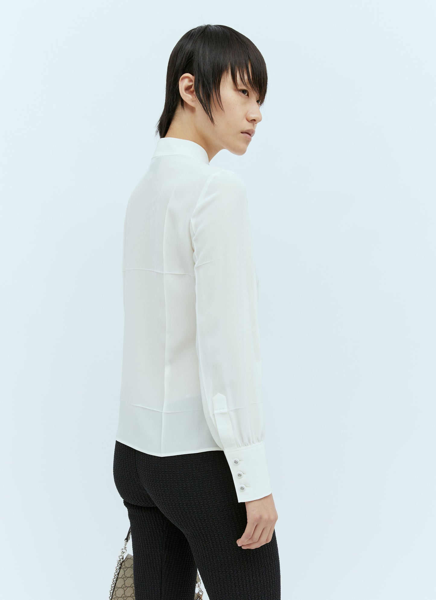 Gucci Women Crystal Buttons Shirt