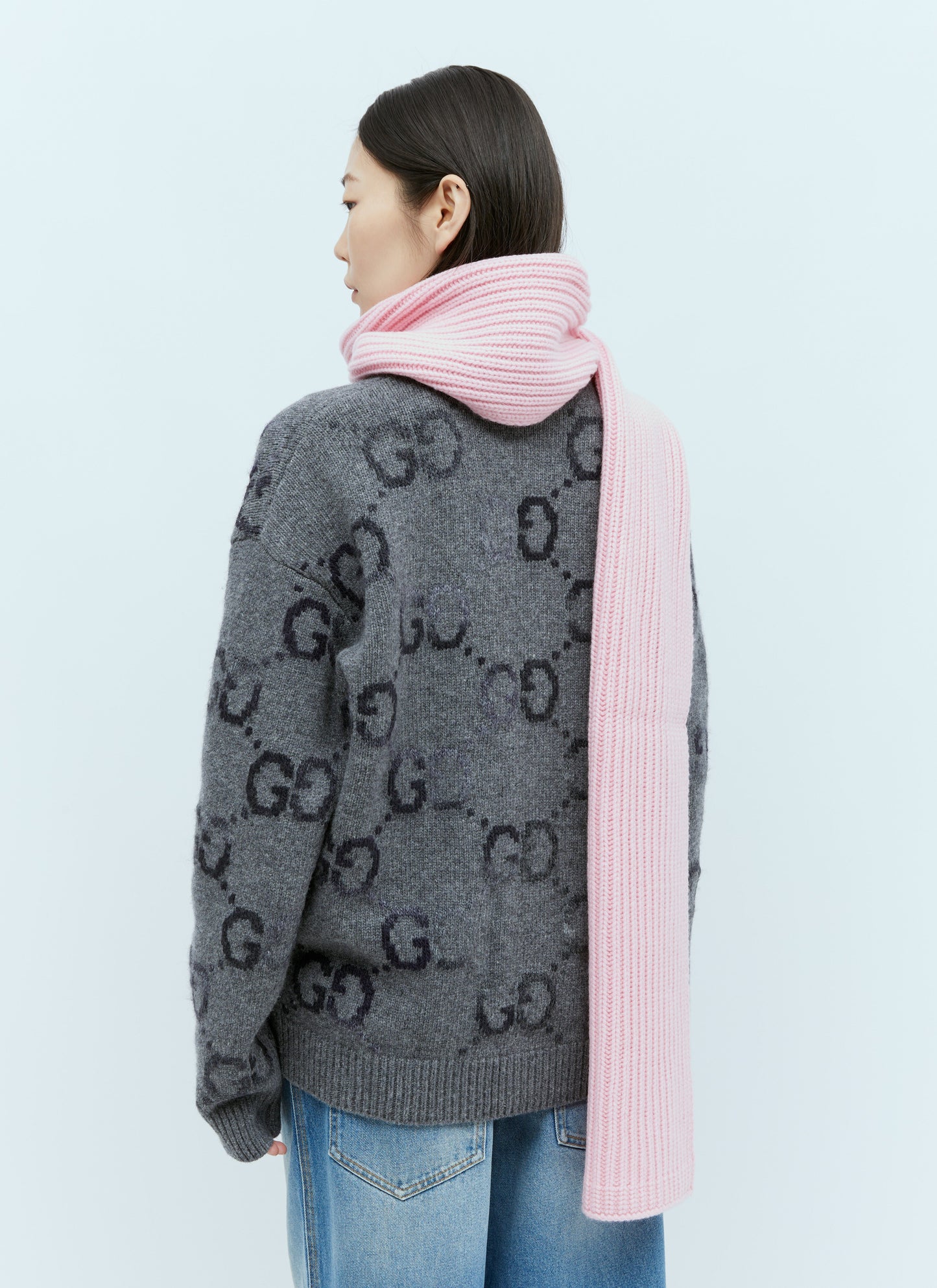 Gucci Women Double G Wool Cashmere Scarf