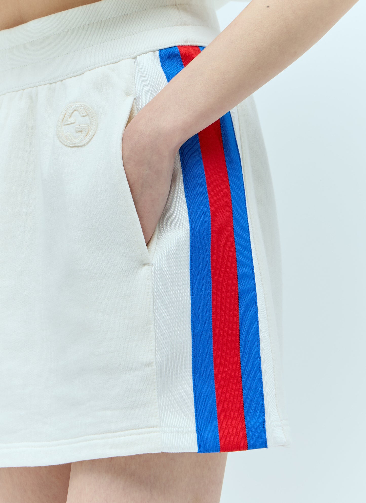 Gucci Women Jersey Mini Skirt With Web Stripe