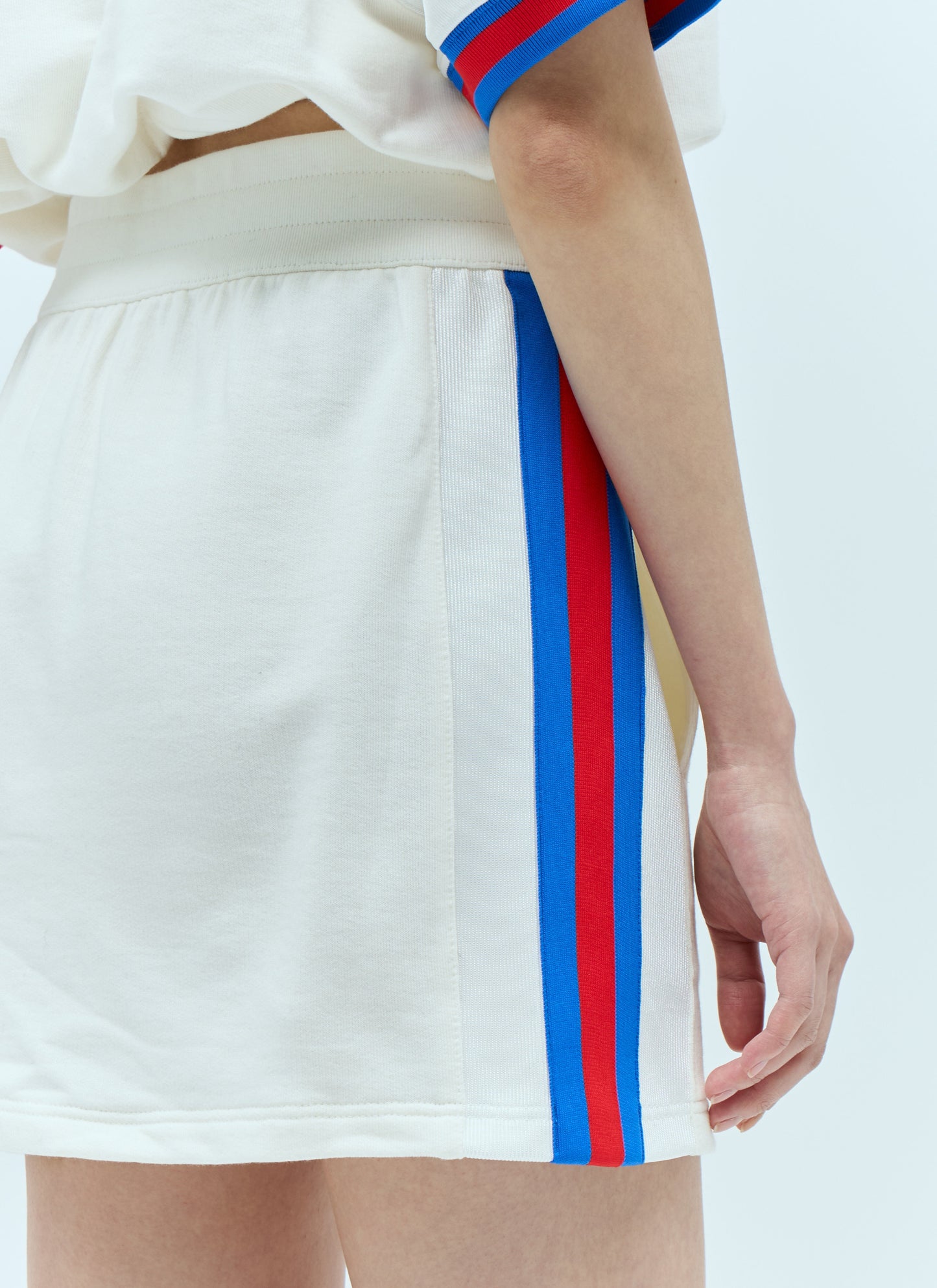 Gucci Women Jersey Mini Skirt With Web Stripe