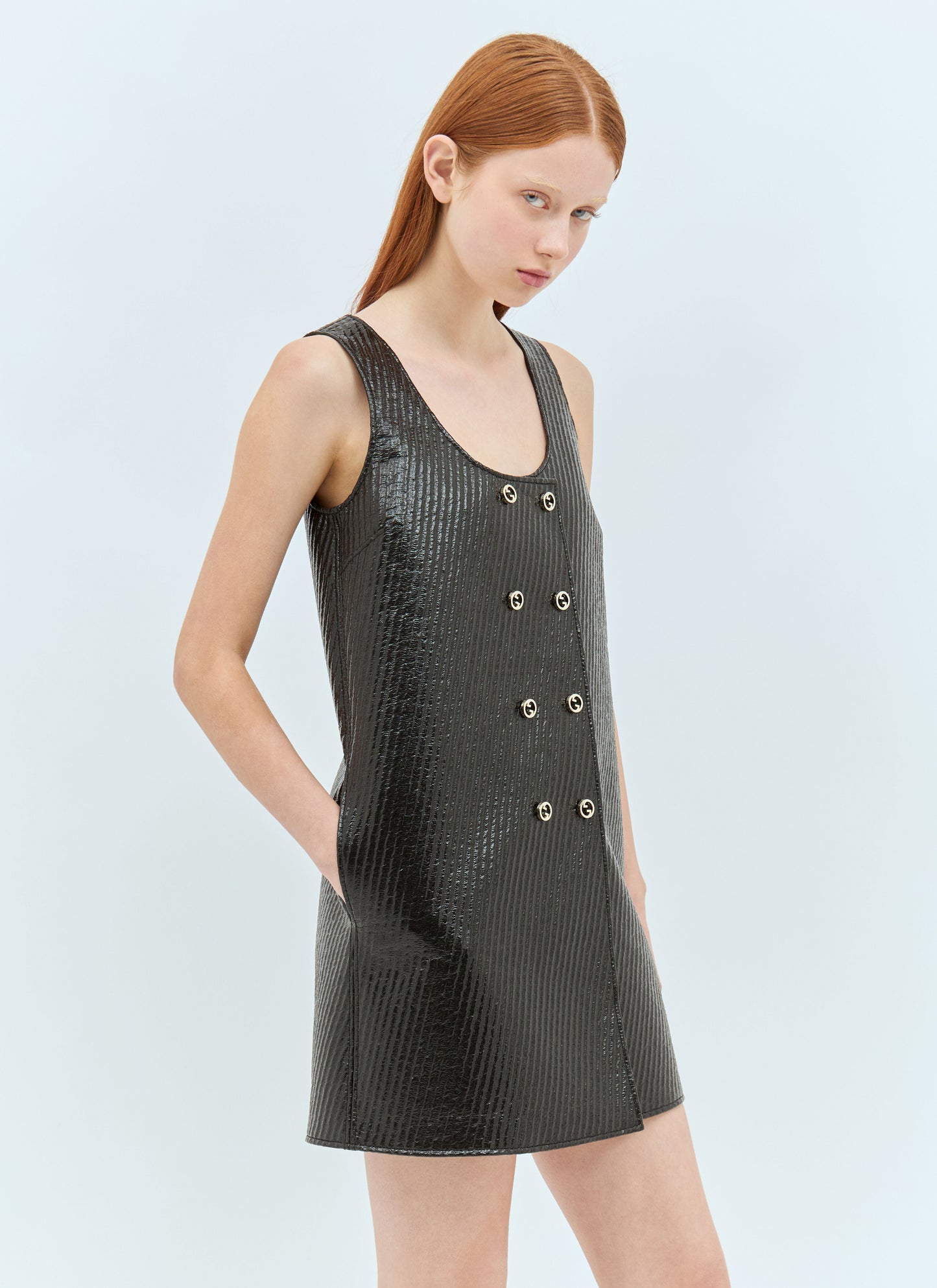 Gucci Women High-Shine Interlocking G Mini Dress