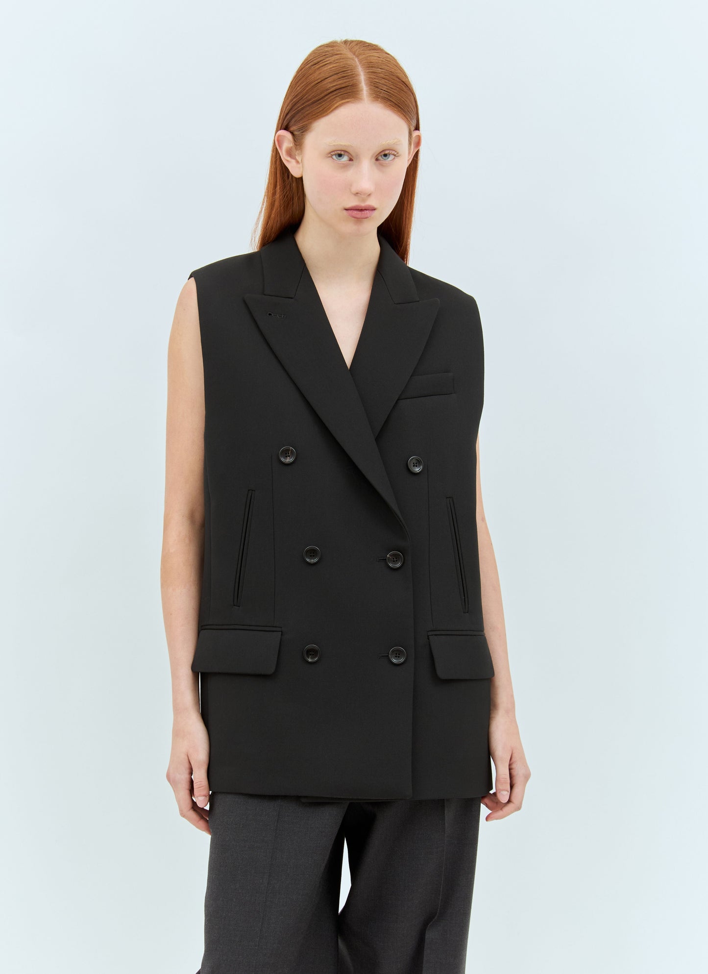 Gucci Women Wool Tailored Long Waistcoat