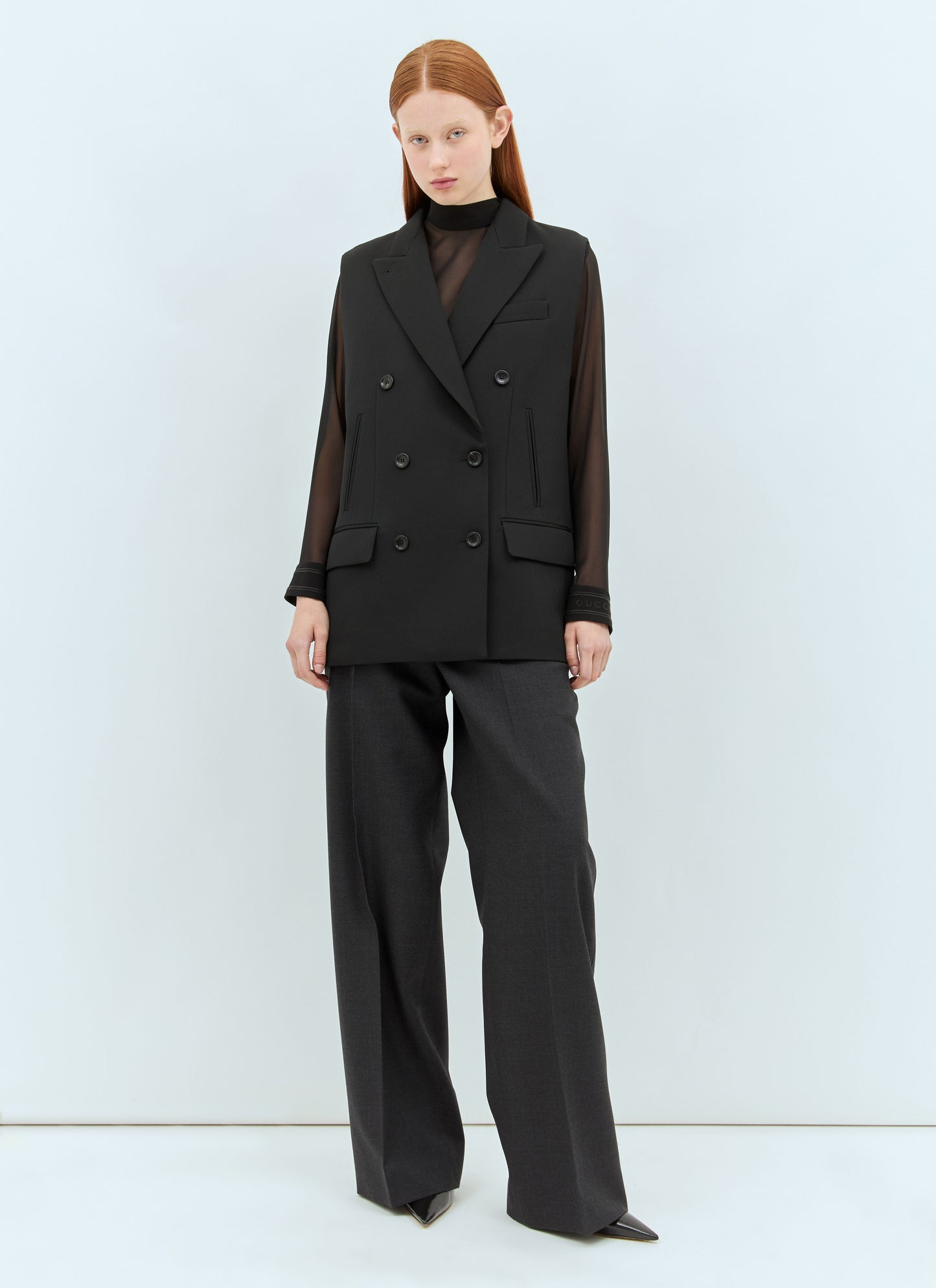 Gucci Women Wool Tailored Long Waistcoat
