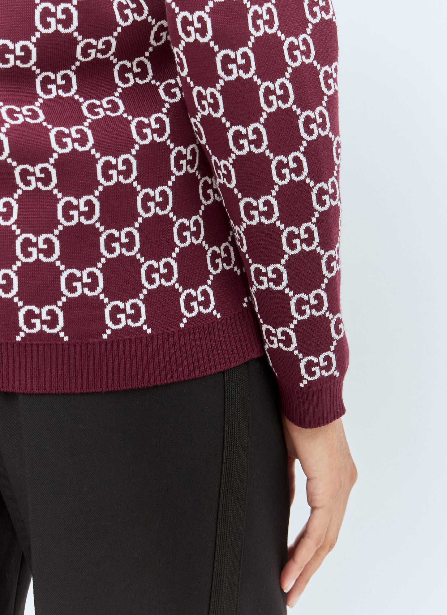 Gucci Women Reversible Gg Wool Jacquard Cardigan