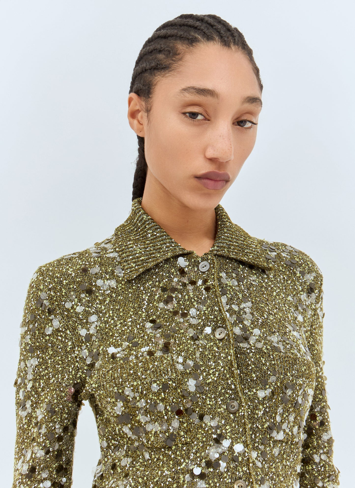 Gucci Women Tweed Blend Polo Cardigan