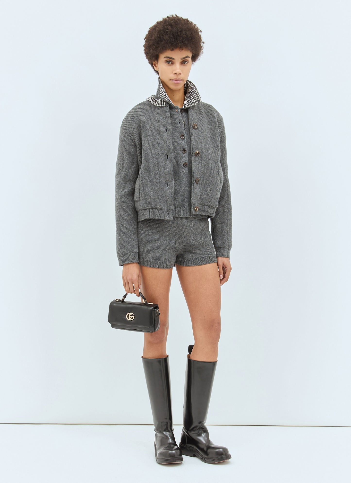 Gucci Women Rib Wool Polo Shirt